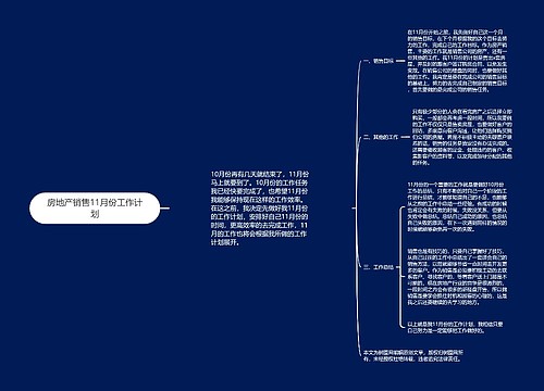房地产销售11月份工作计划