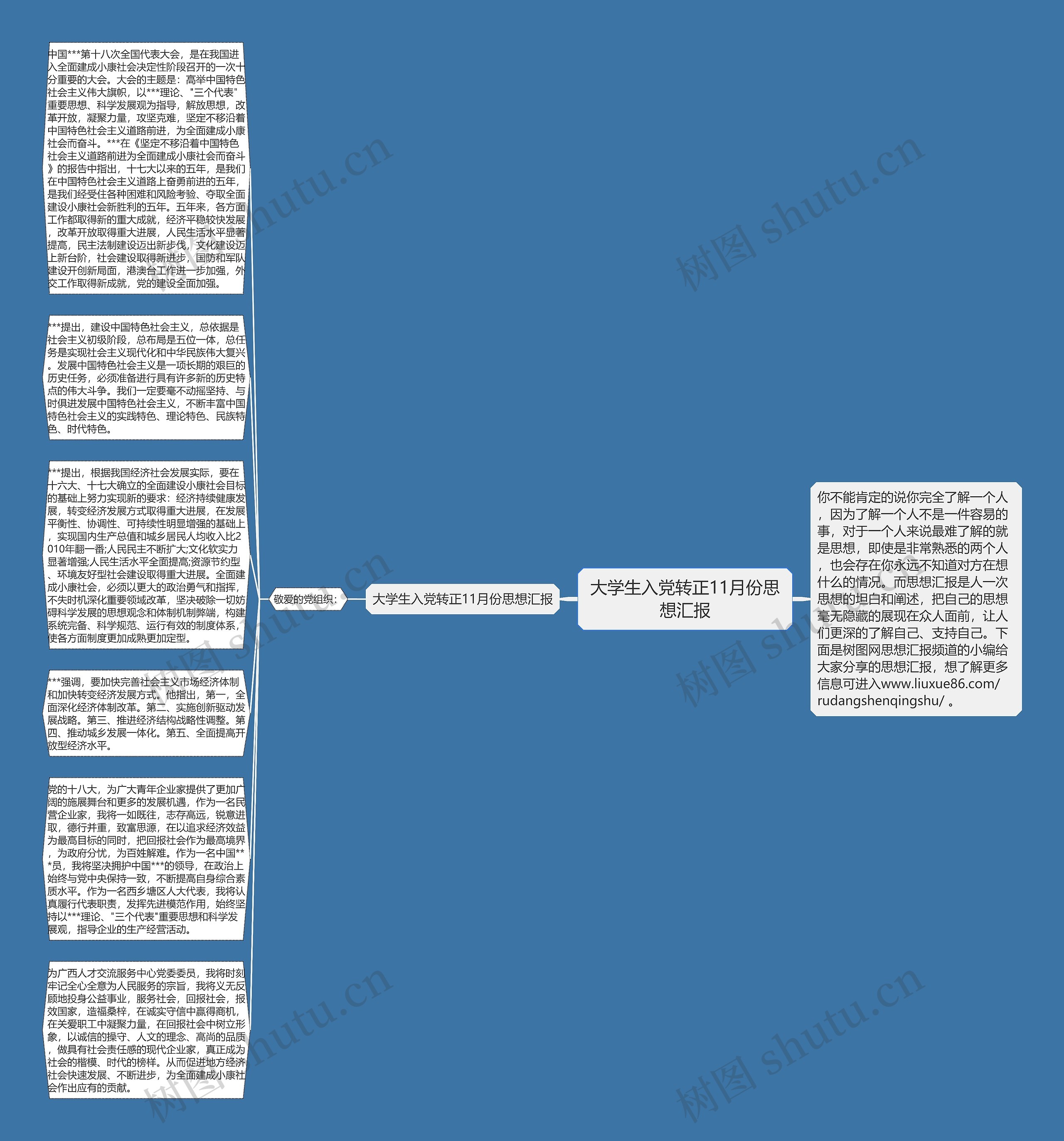 大学生入党转正11月份思想汇报思维导图
