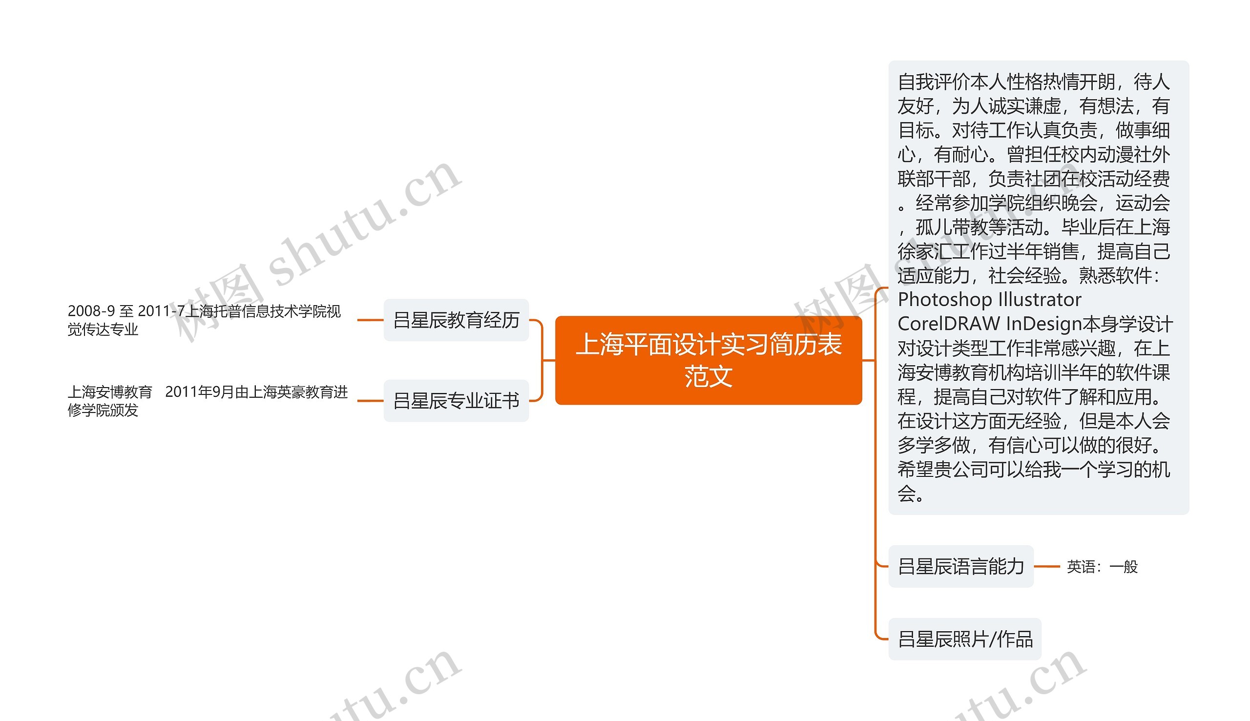 上海平面设计实习简历表范文