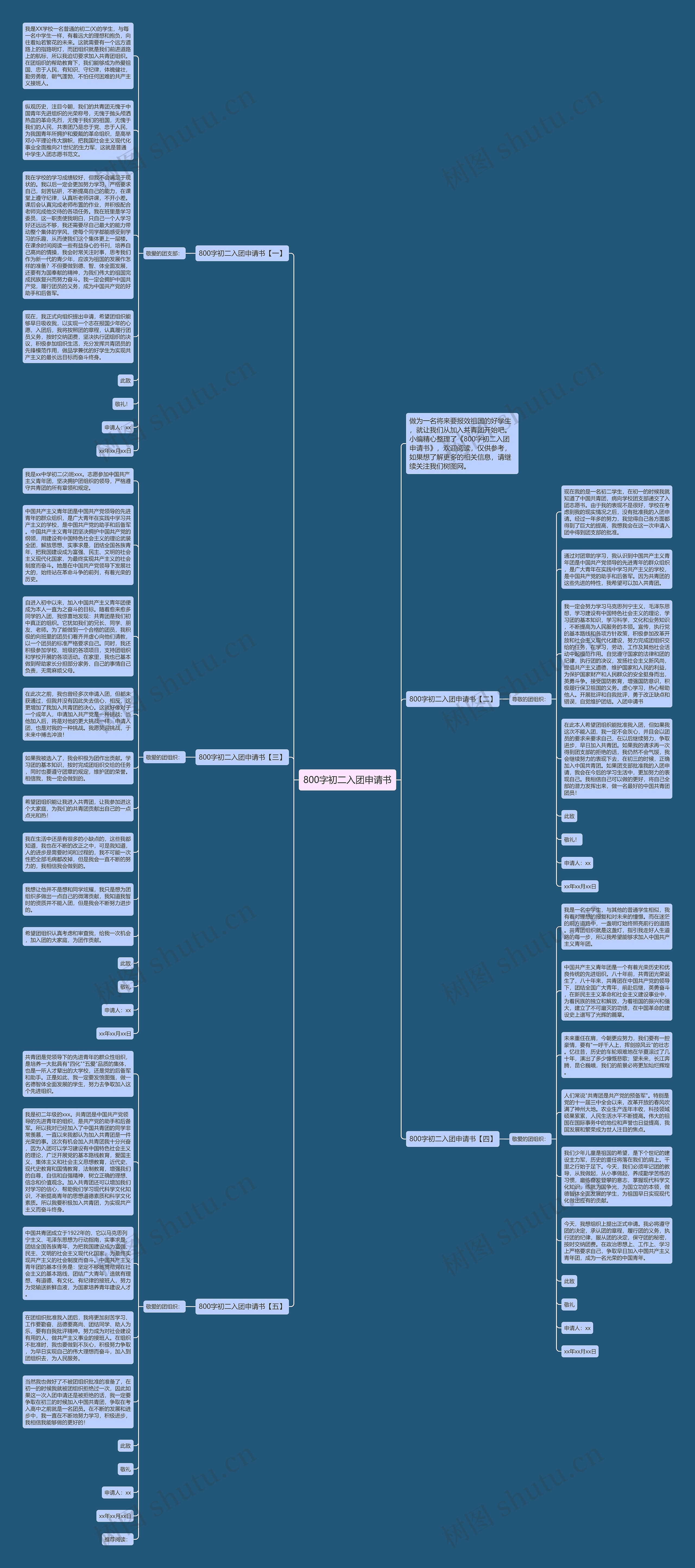 800字初二入团申请书思维导图