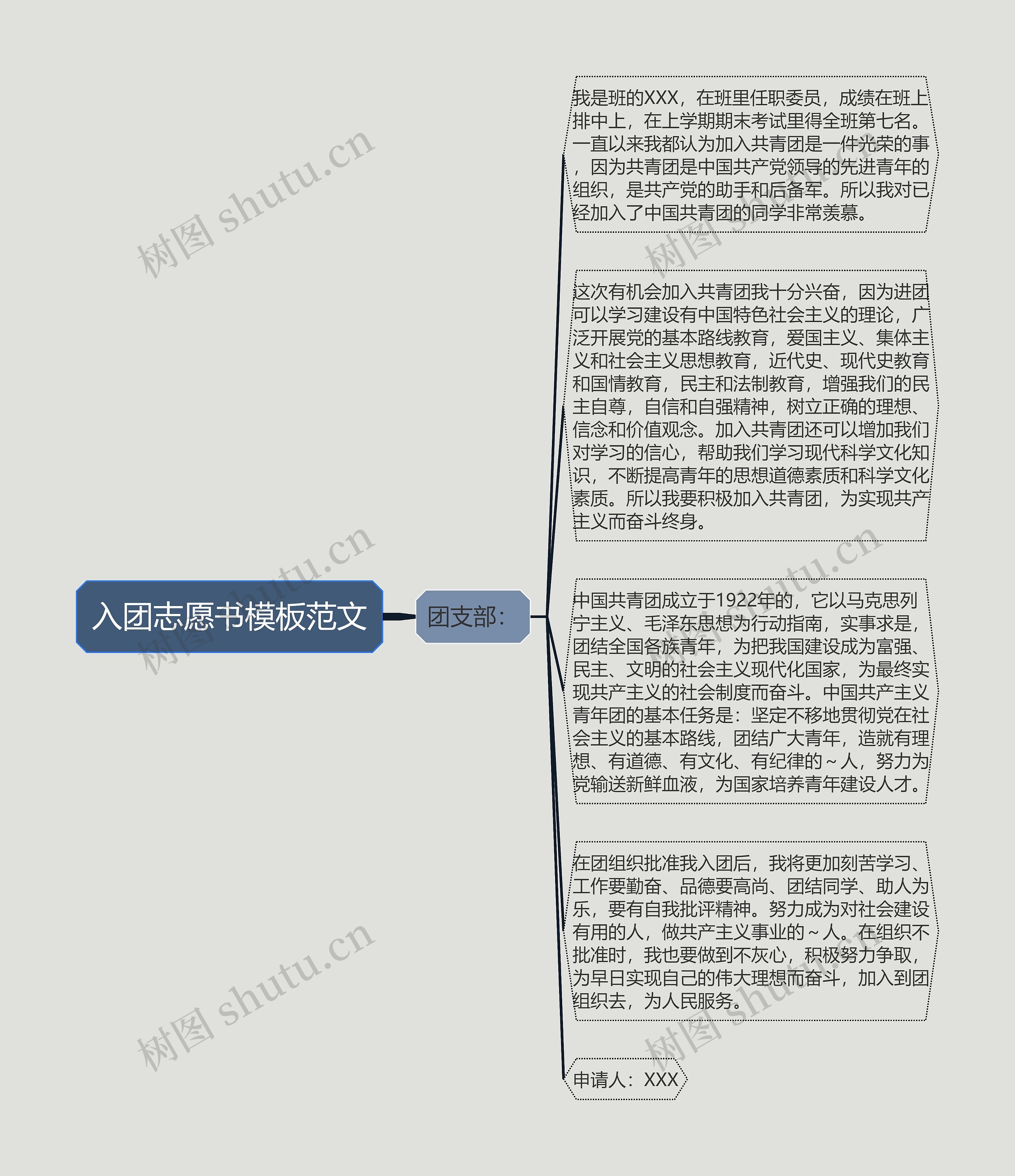 入团志愿书模板范文