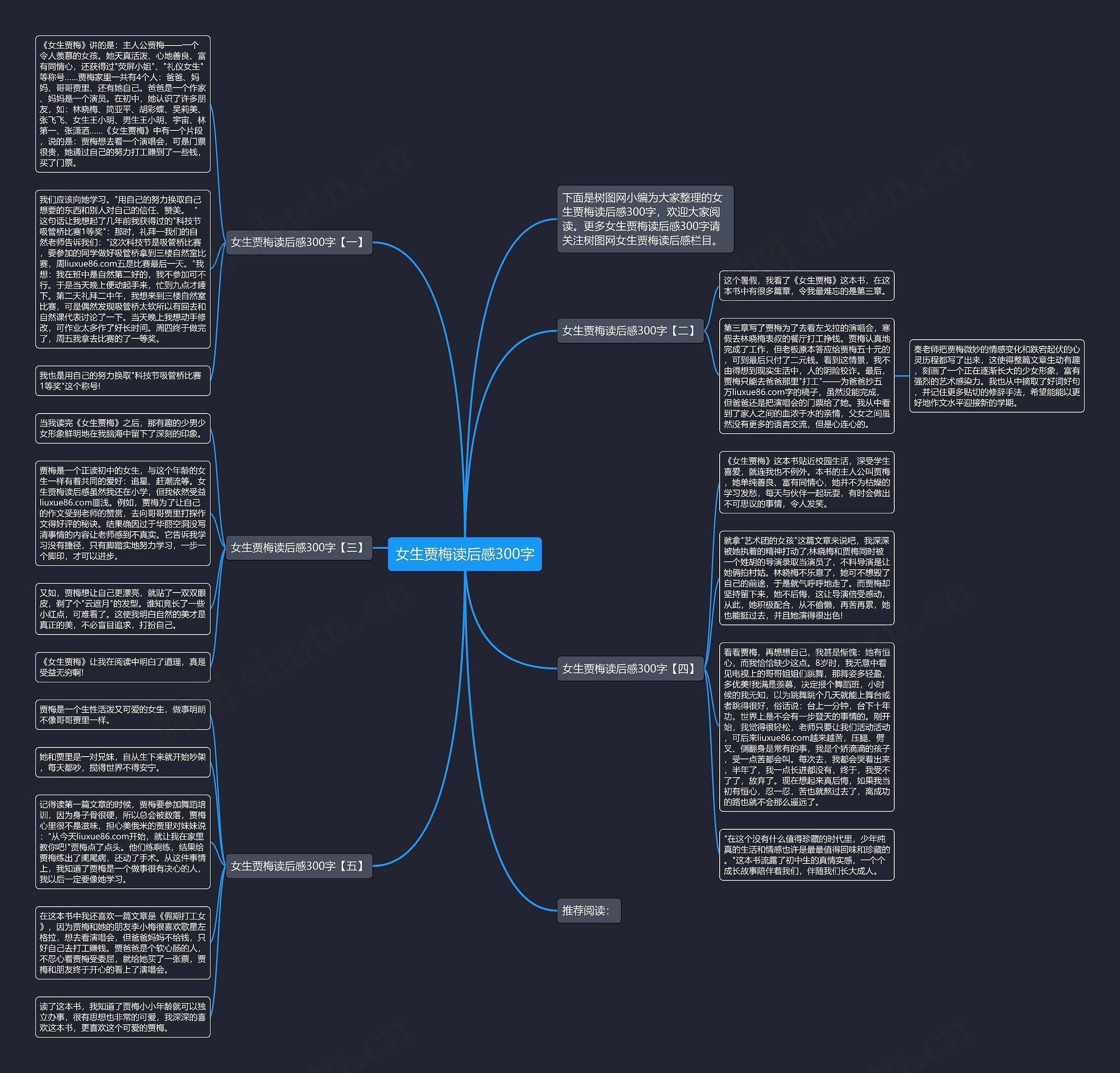 女生贾梅读后感300字思维导图
