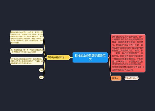 标准的业务员辞职报告范文