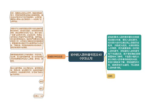 初中的入团申请书范文400字怎么写