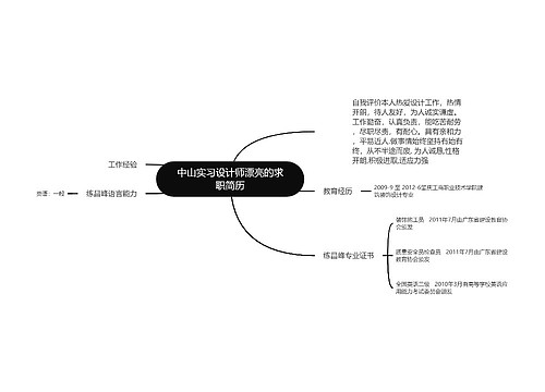 中山实习设计师漂亮的求职简历