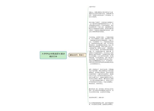 大学学生会竞选部长演讲稿800字