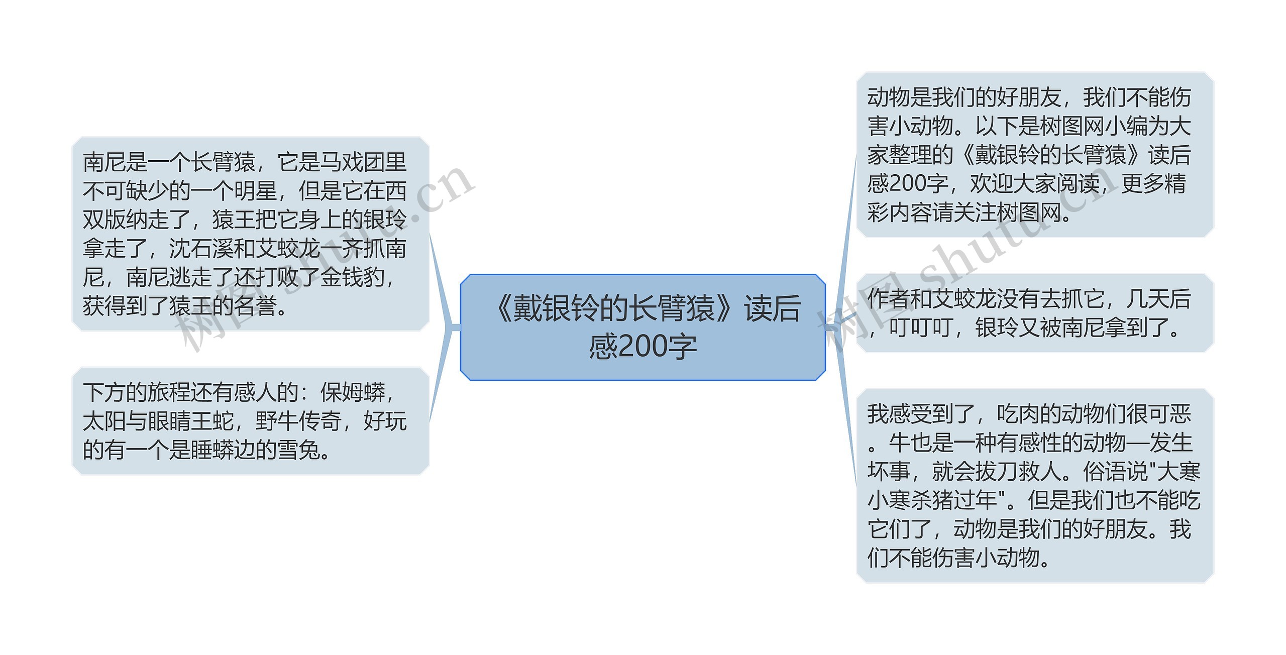 《戴银铃的长臂猿》读后感200字思维导图