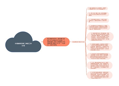 市场销售员第三季度工作计划