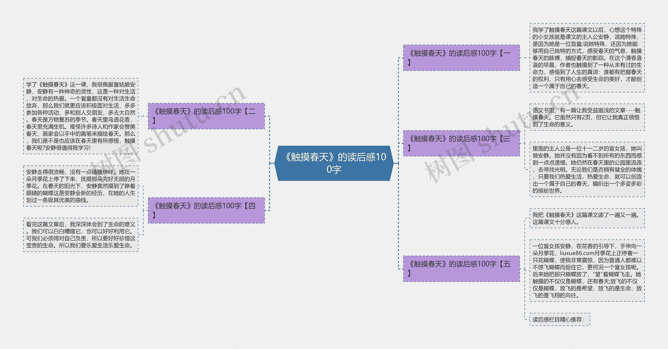 《触摸春天》的读后感100字思维导图