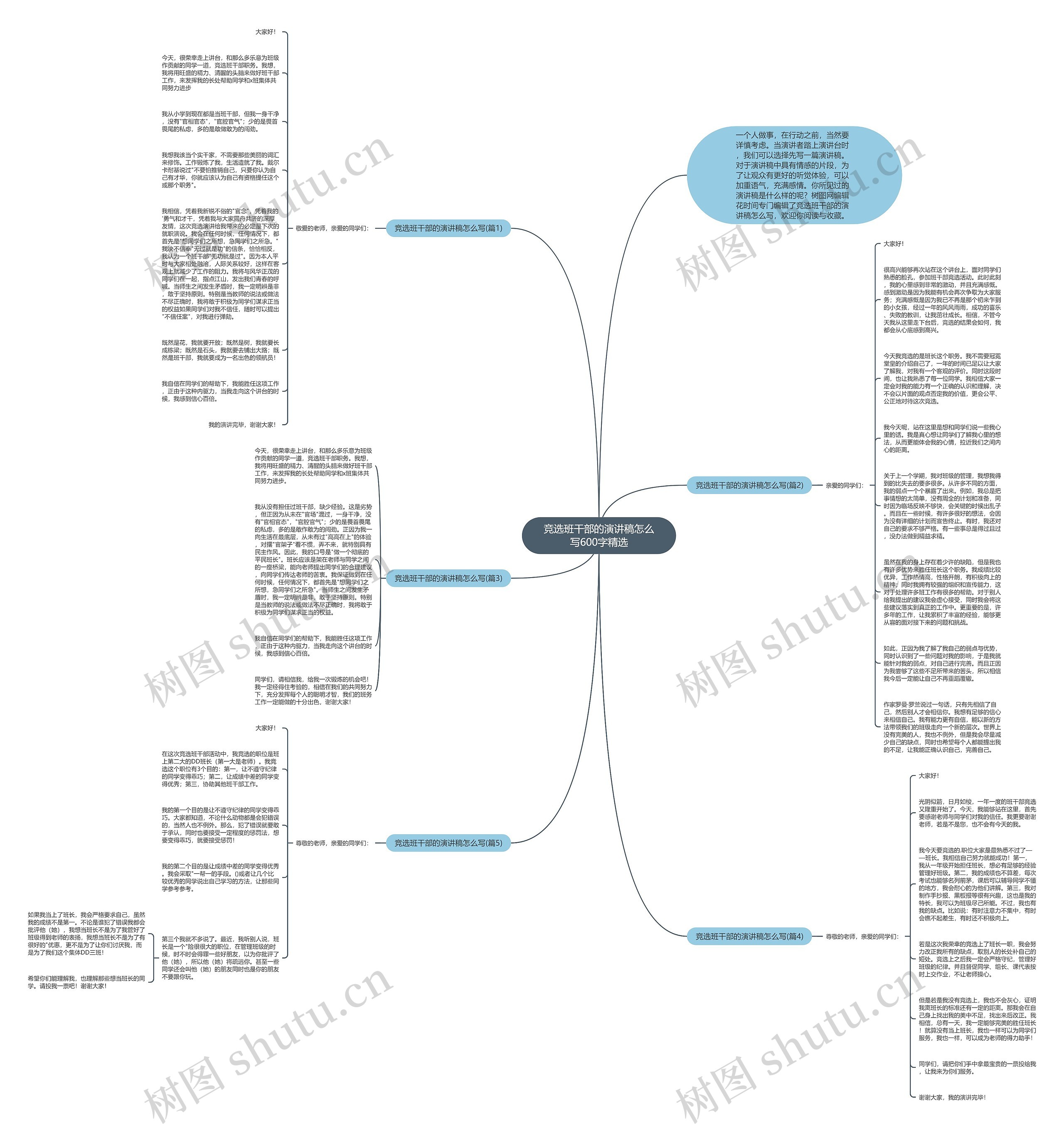 竞选班干部的演讲稿怎么写600字精选思维导图