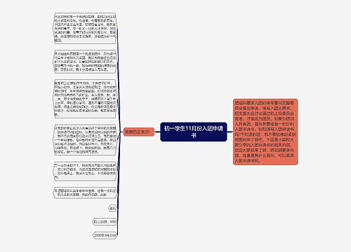 初一学生11月份入团申请书