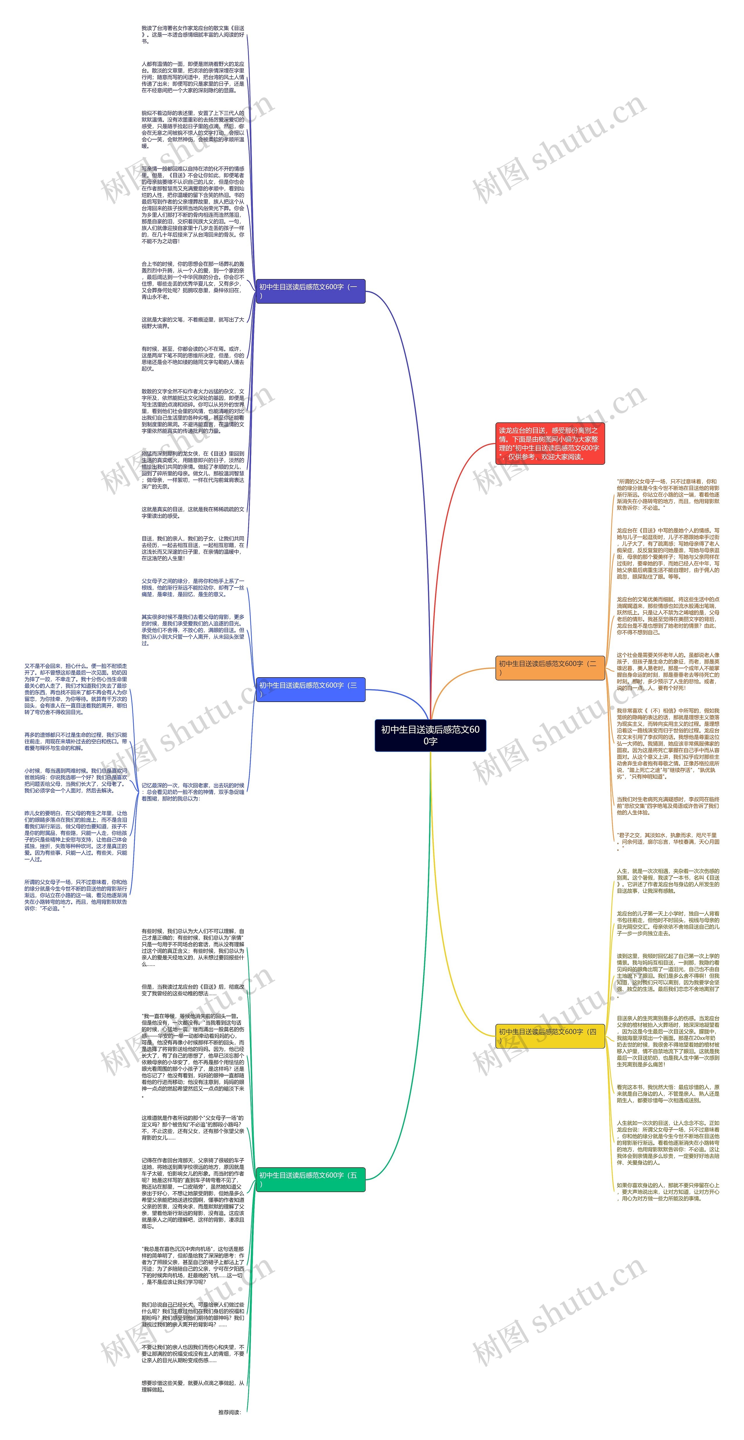 初中生目送读后感范文600字思维导图