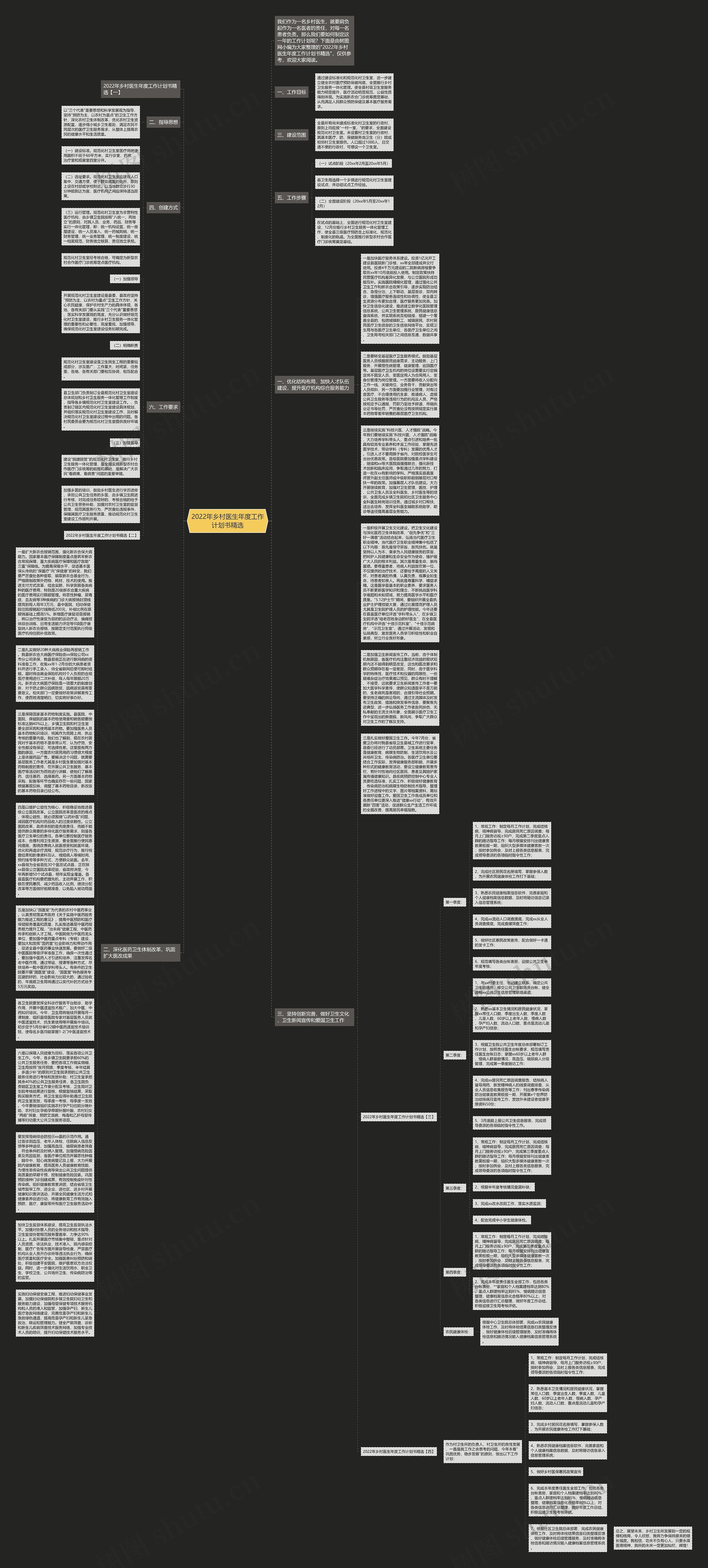 2022年乡村医生年度工作计划书精选思维导图