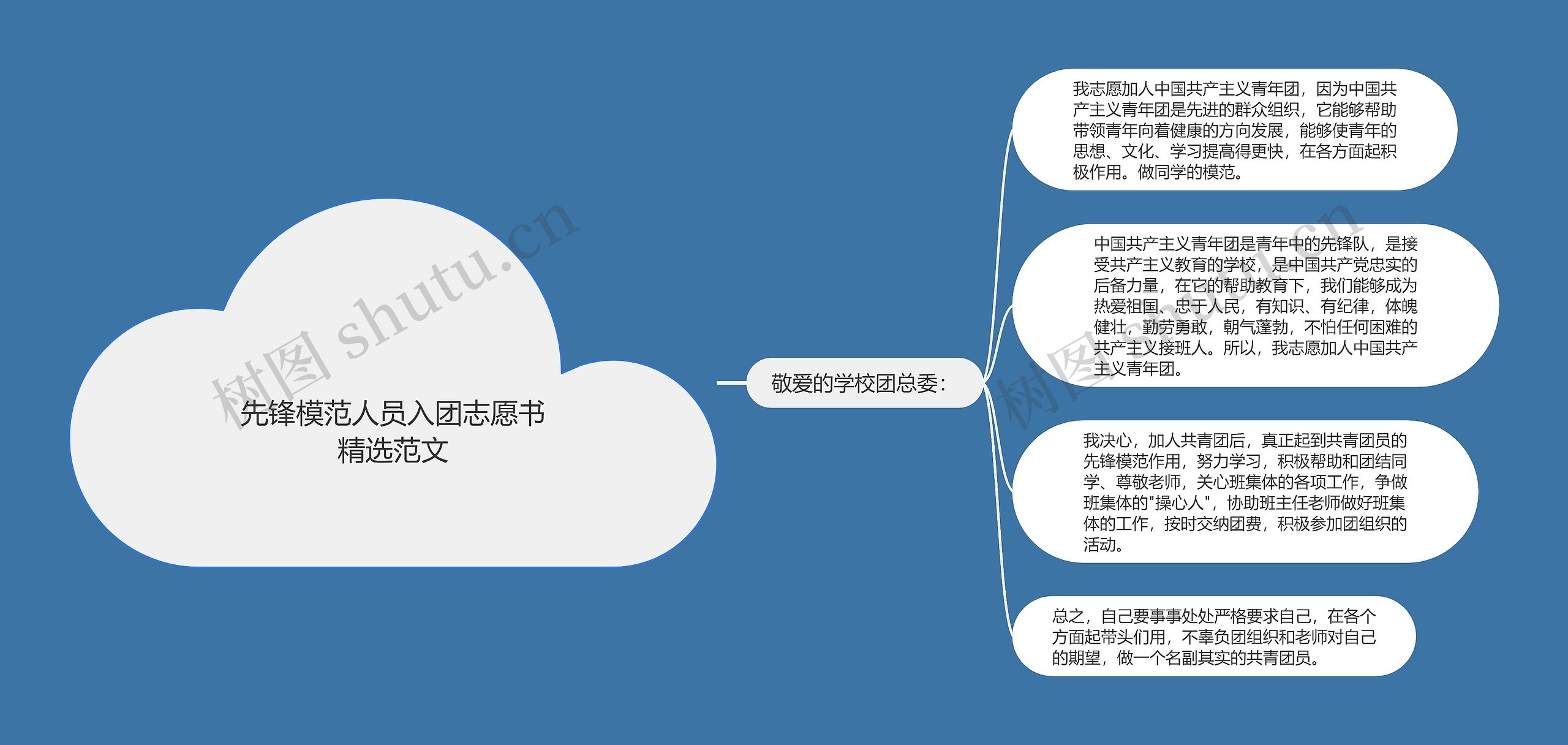 先锋模范人员入团志愿书精选范文思维导图