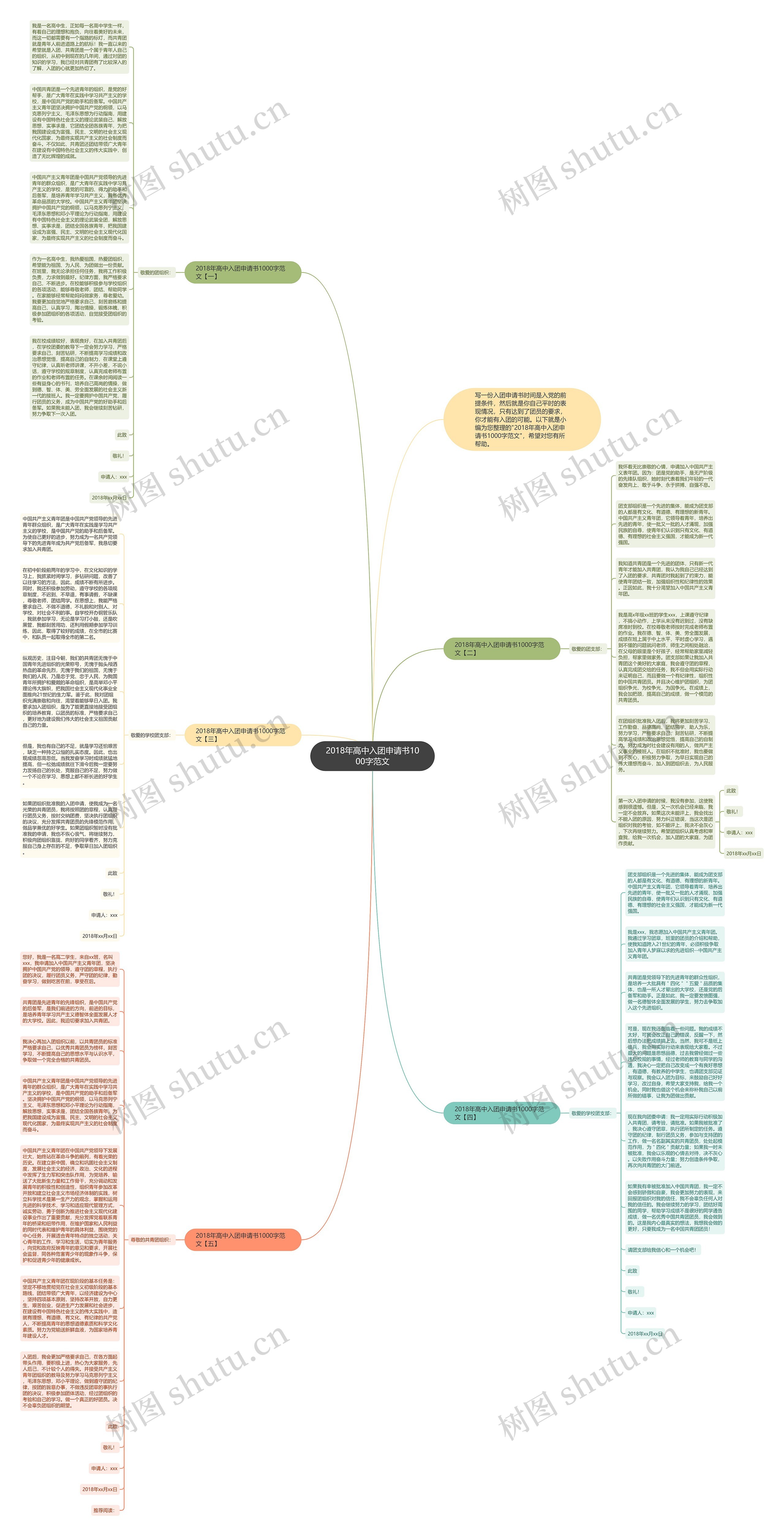 2018年高中入团申请书1000字范文思维导图