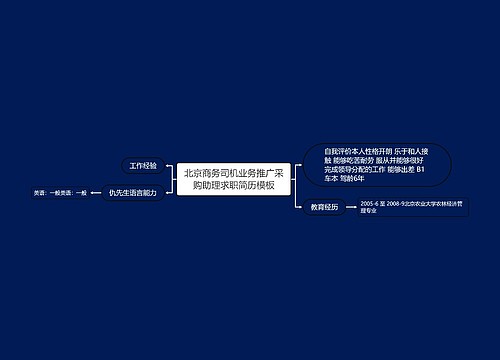 北京商务司机业务推广采购助理求职简历模板