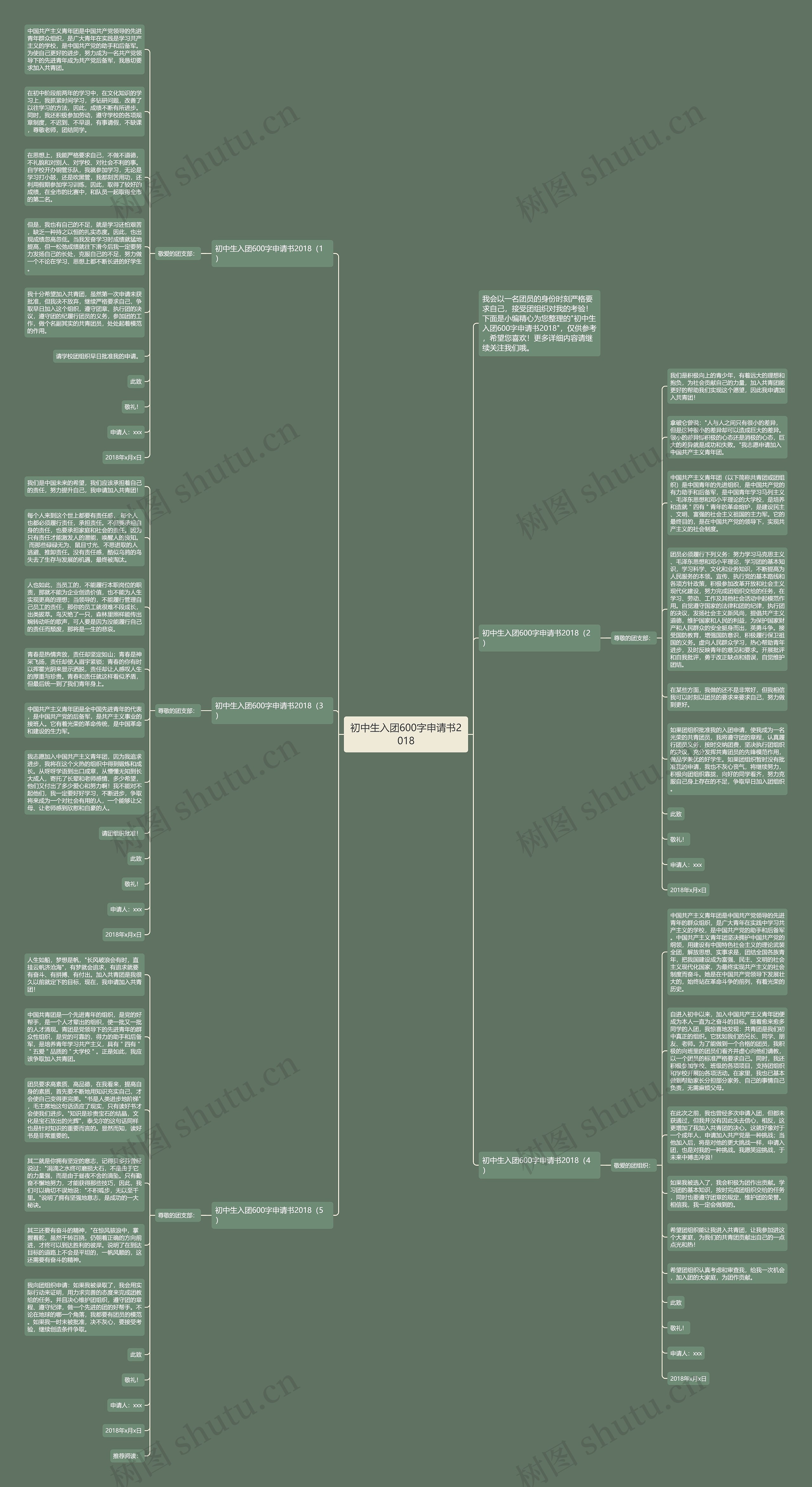 初中生入团600字申请书2018思维导图