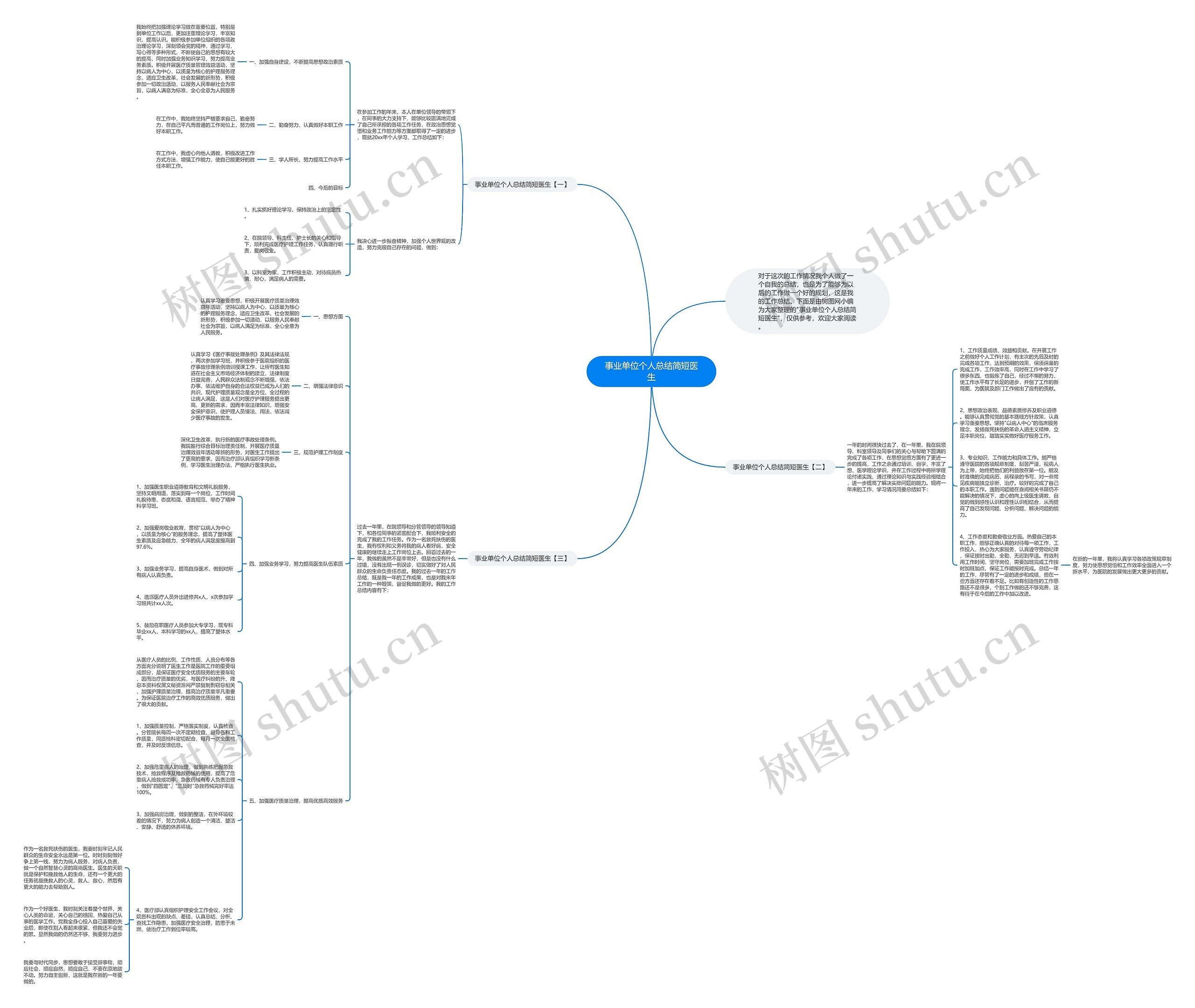 事业单位个人总结简短医生思维导图