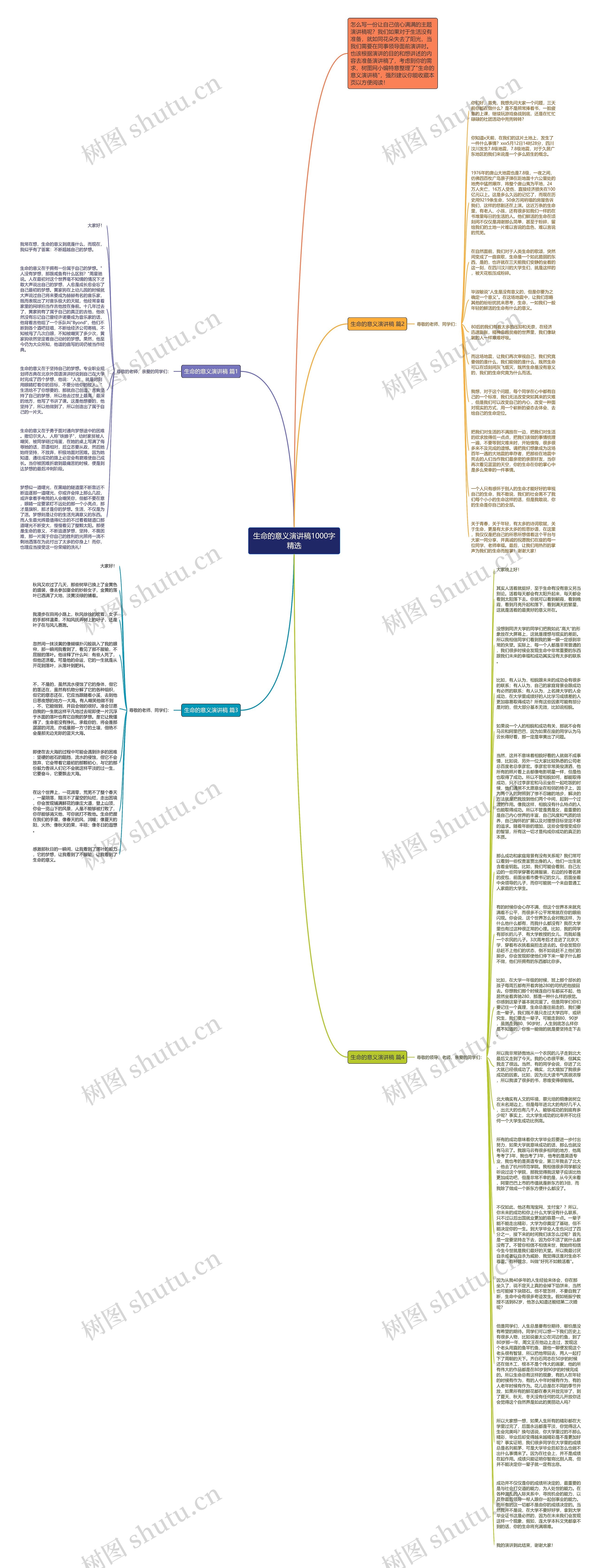 生命的意义演讲稿1000字精选思维导图