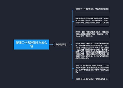 新闻工作者辞职报告怎么写