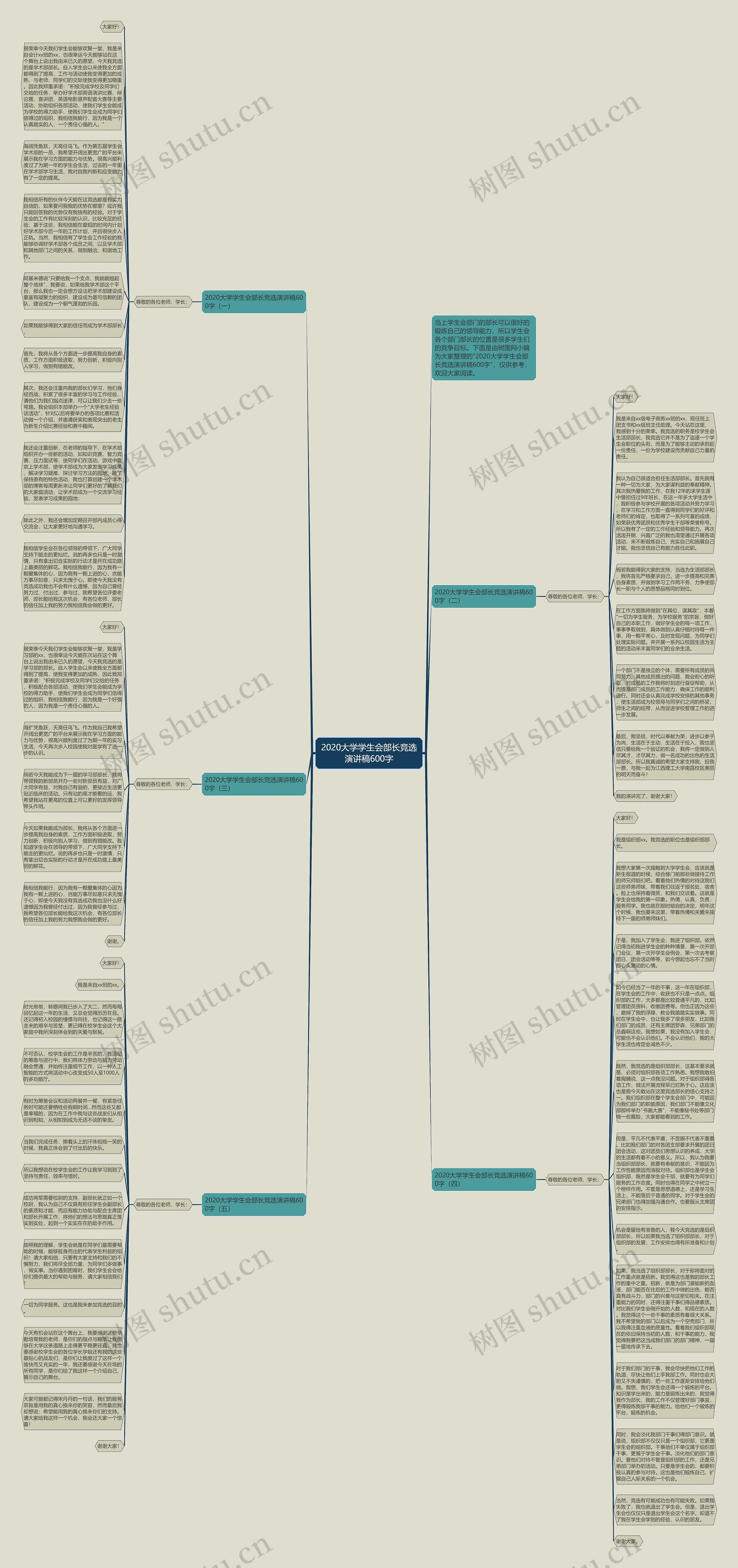 2020大学学生会部长竞选演讲稿600字思维导图