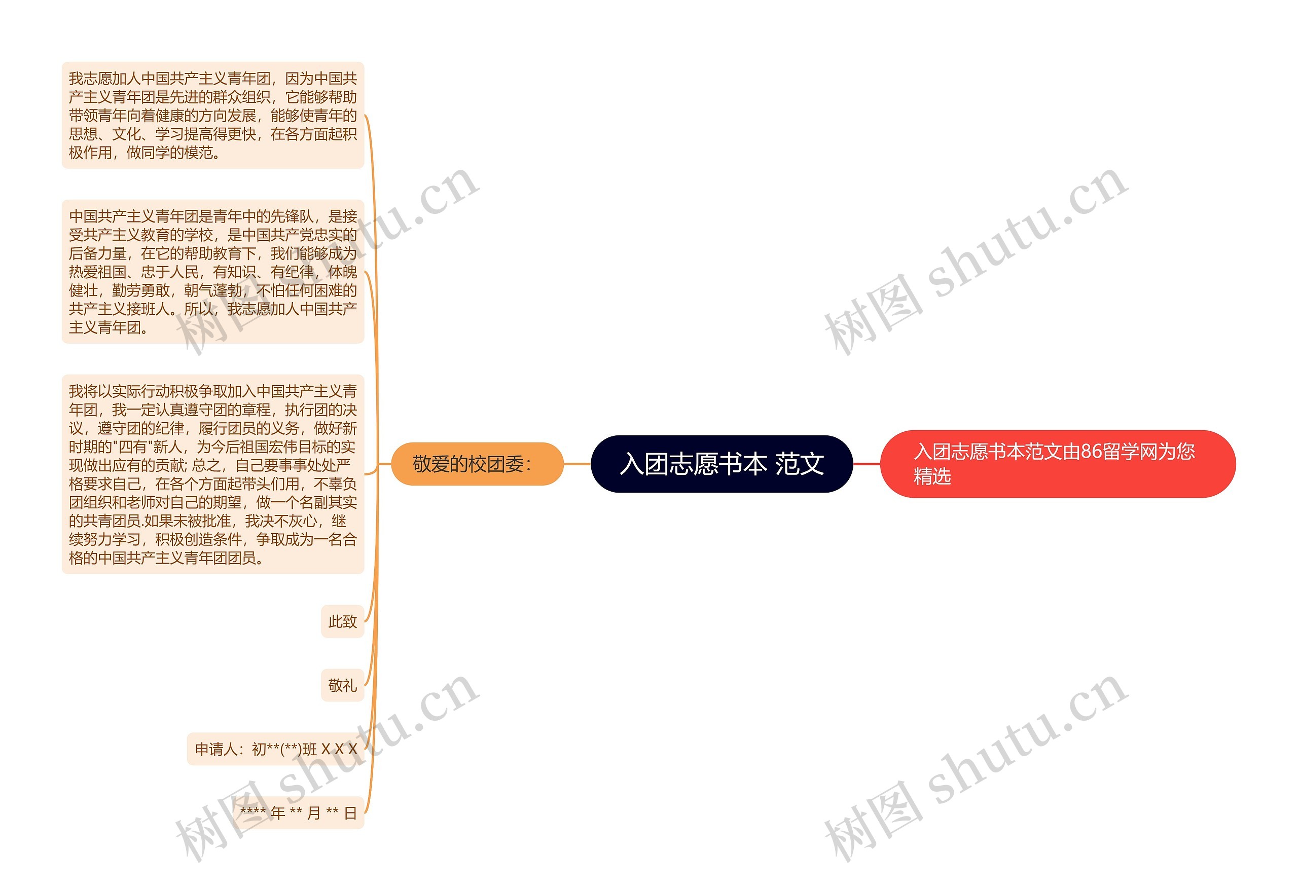 入团志愿书本 范文