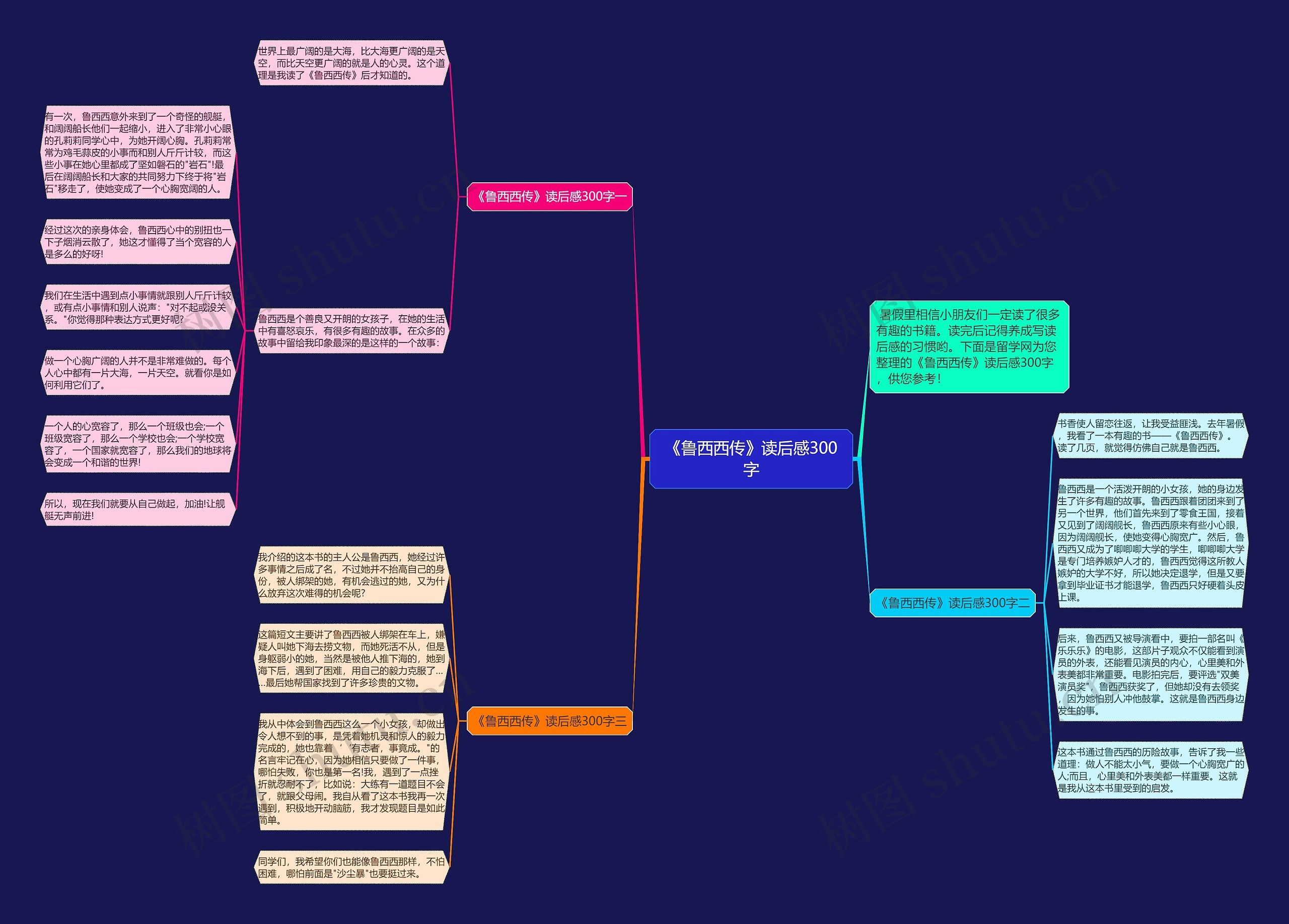 《鲁西西传》读后感300字思维导图