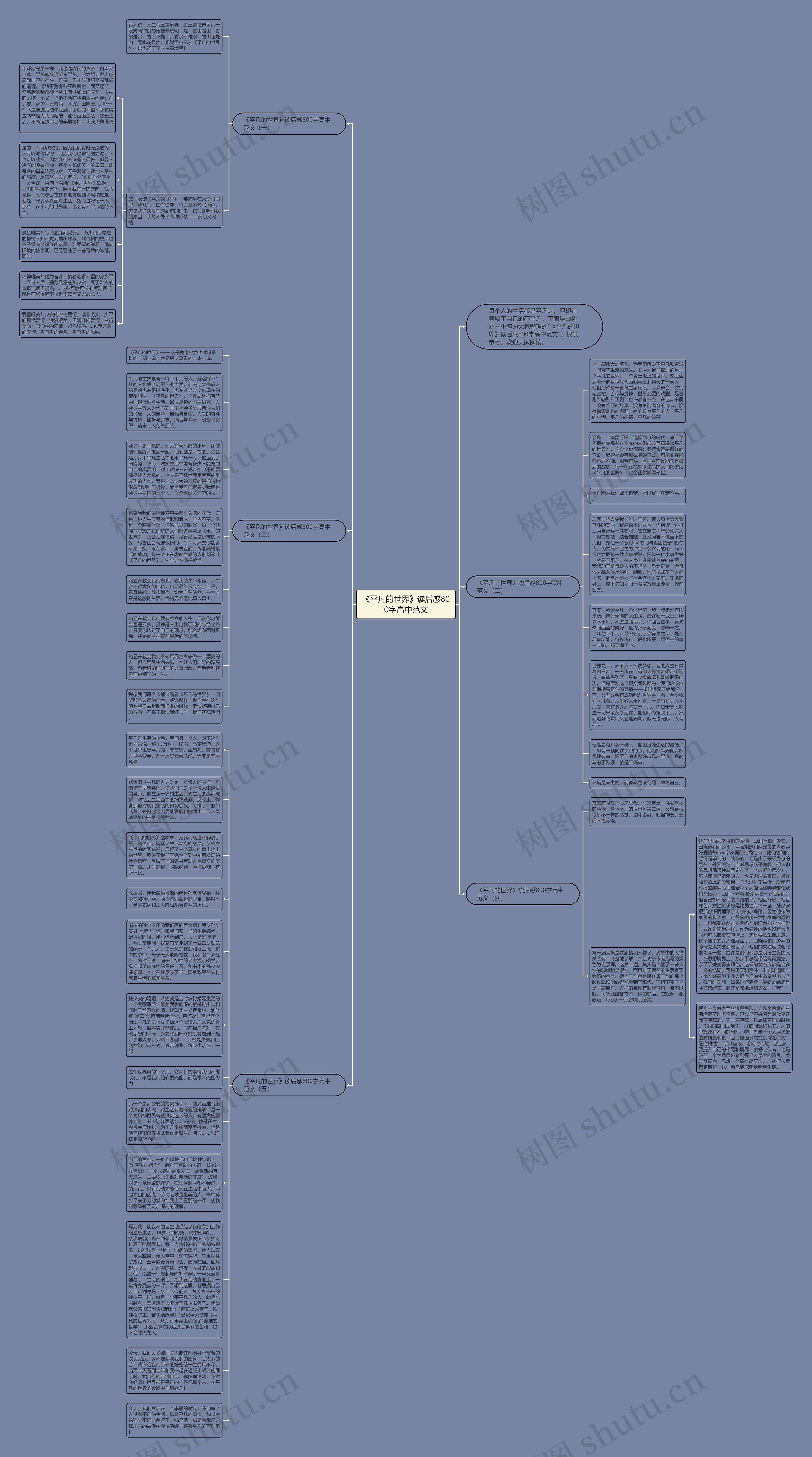 《平凡的世界》读后感800字高中范文思维导图
