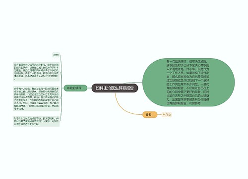 妇科主治医生辞职报告