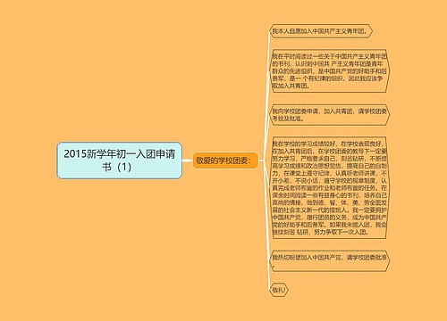 2015新学年初一入团申请书（1）