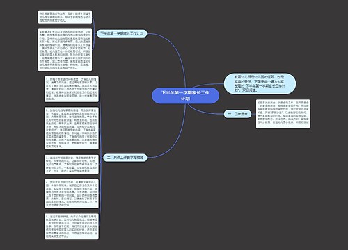 下半年第一学期家长工作计划