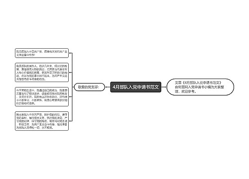 4月部队入党申请书范文