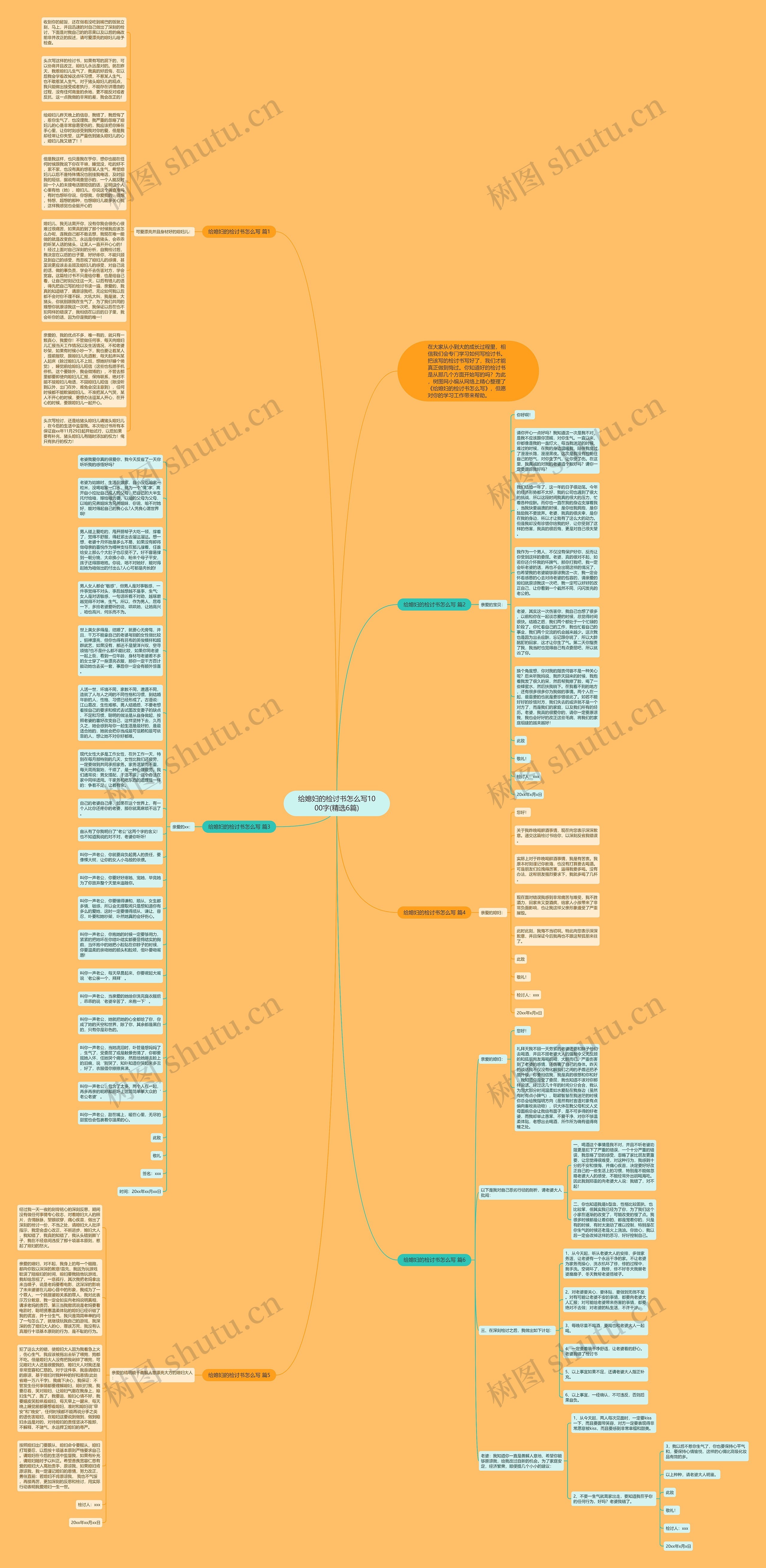 给媳妇的检讨书怎么写1000字(精选6篇)思维导图