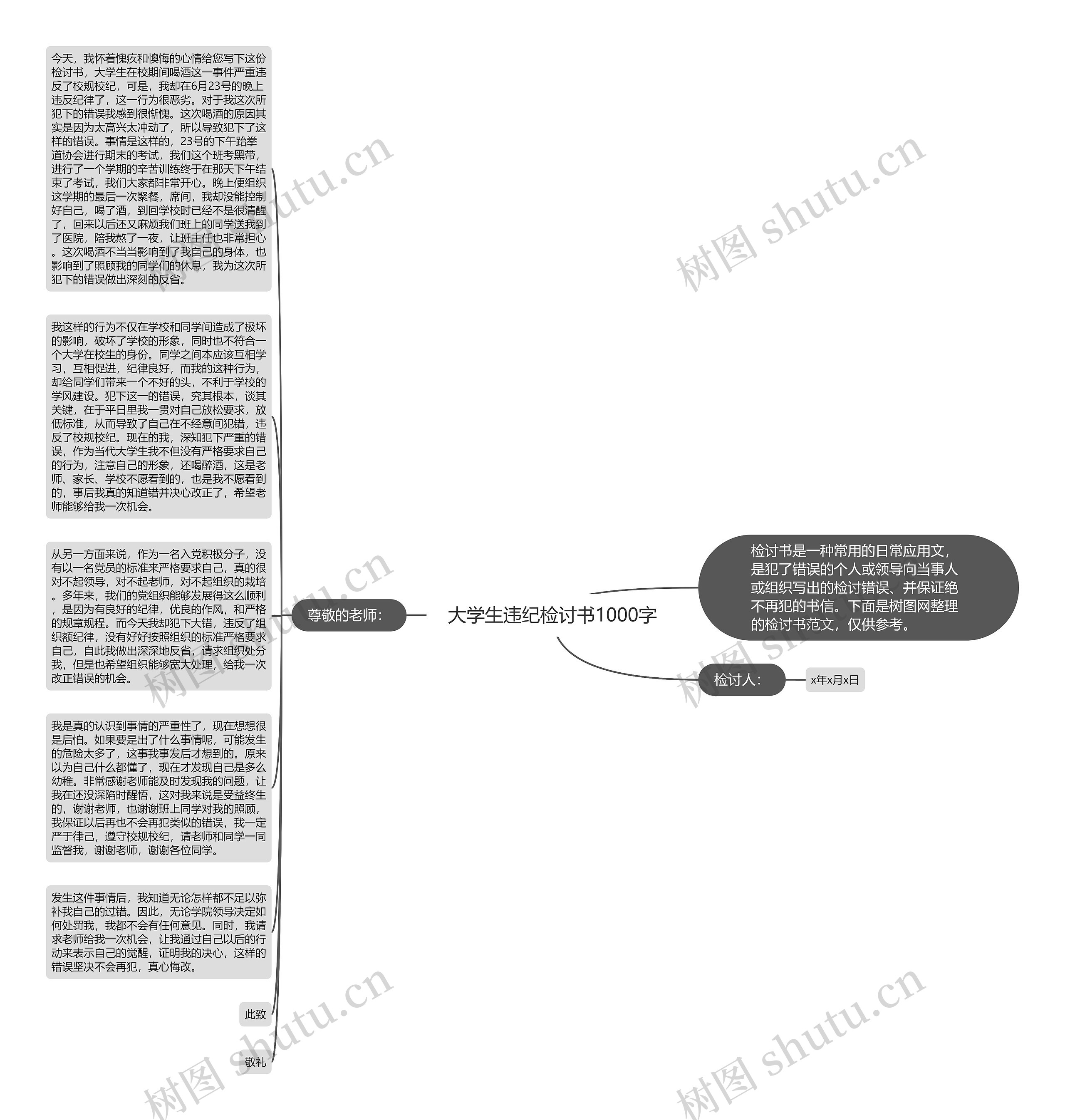 大学生违纪检讨书1000字