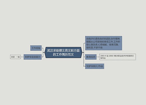 武汉求助理文员文职方面的工作简历范文