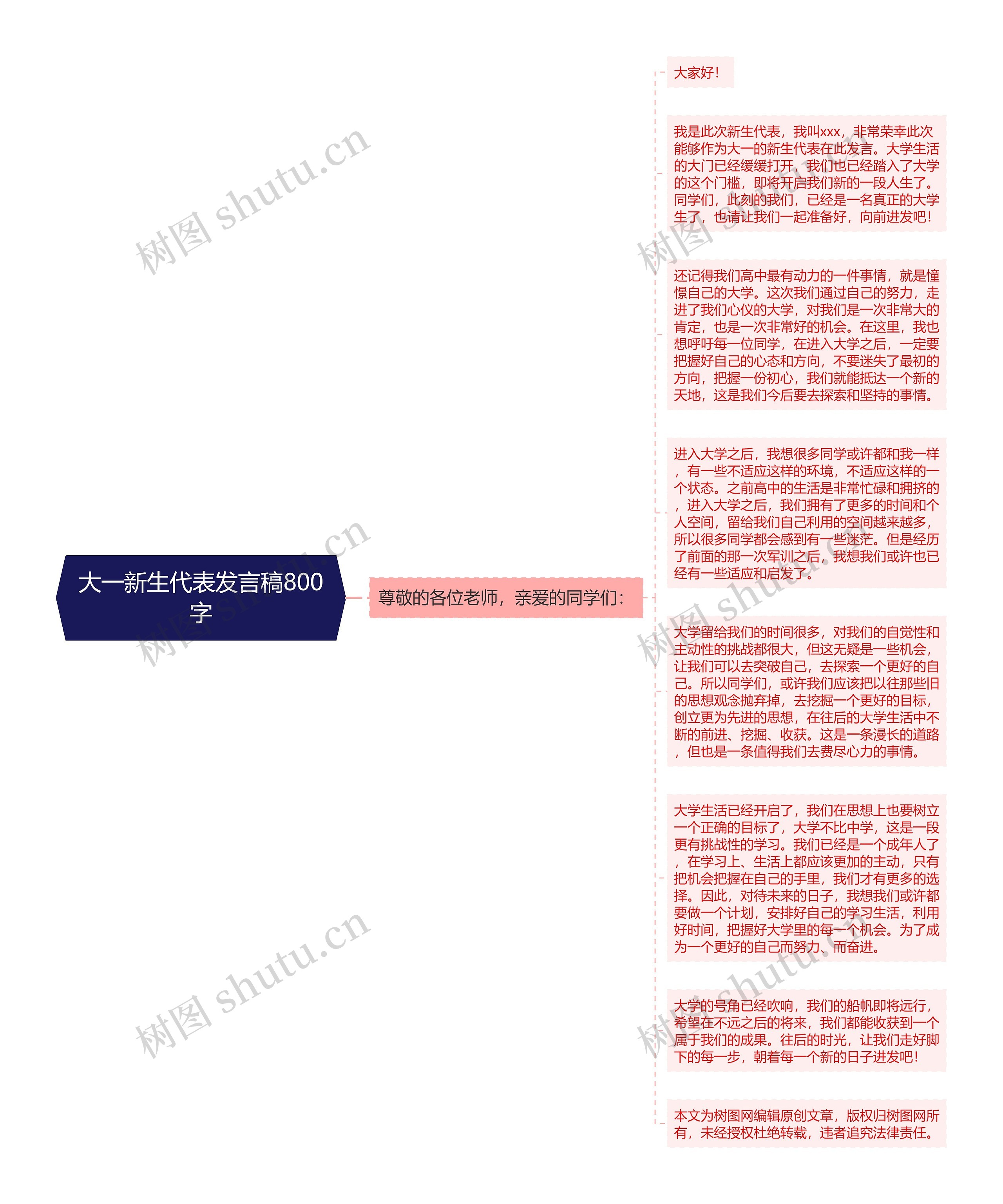 大一新生代表发言稿800字