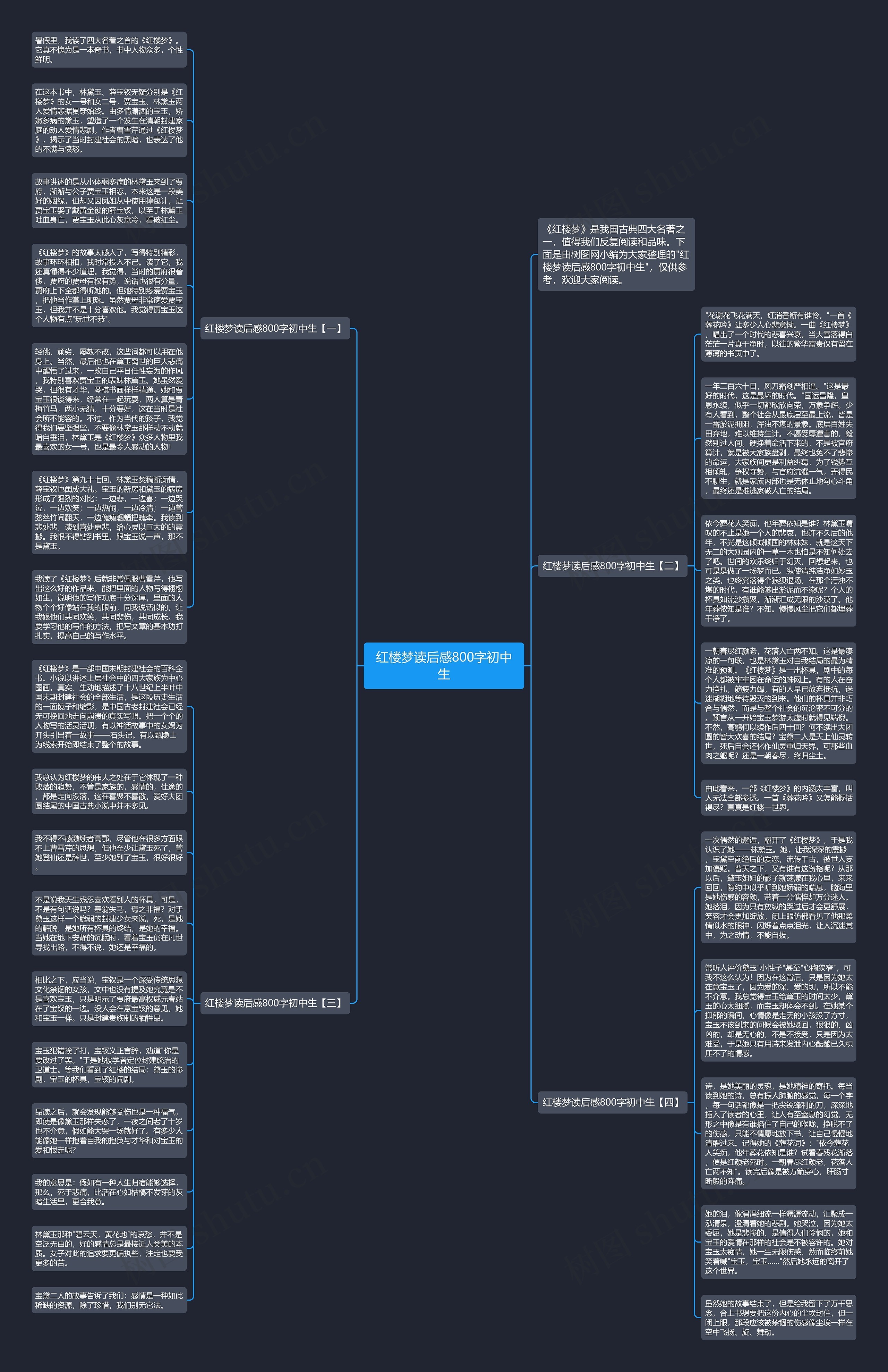 红楼梦读后感800字初中生思维导图高清图 红楼梦读后感800字初中生思维导图