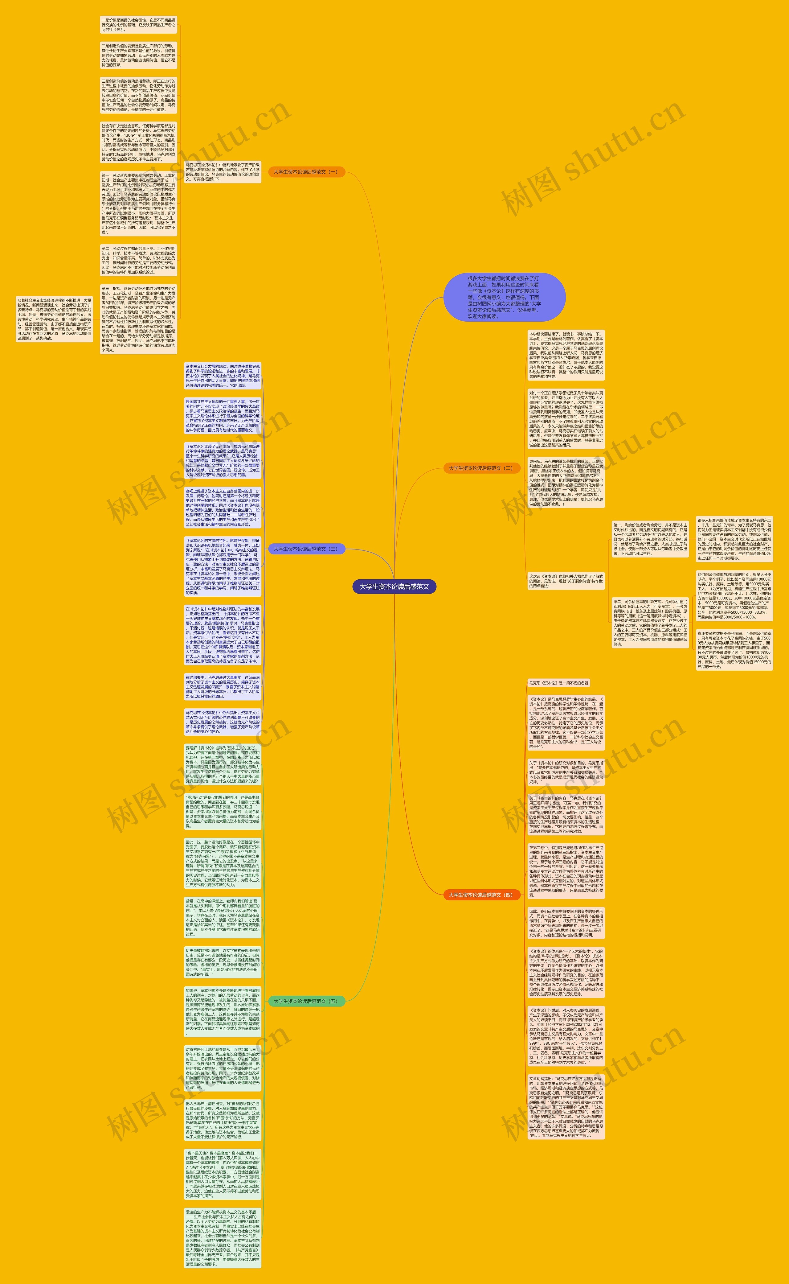 大学生资本论读后感范文思维导图