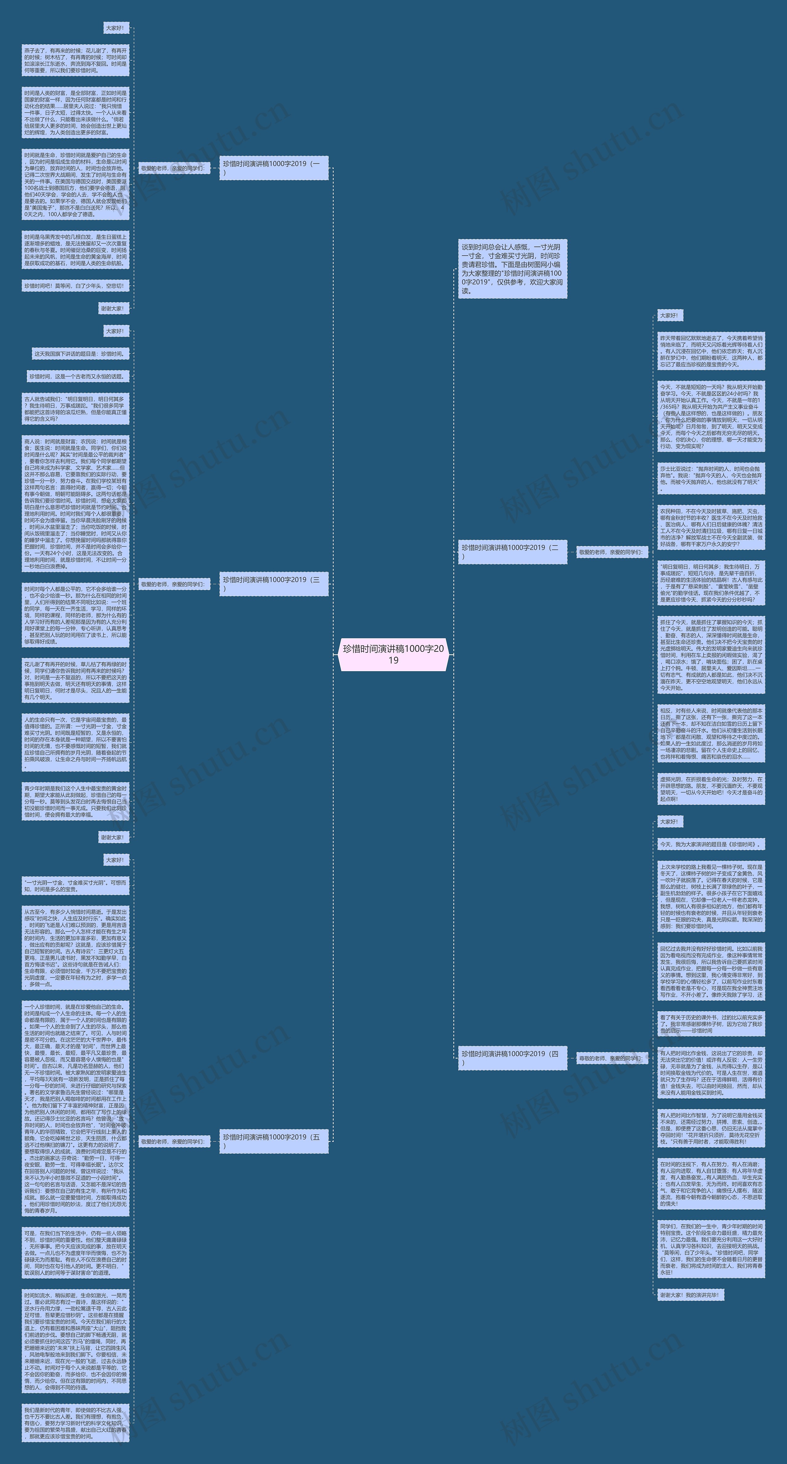 珍惜时间演讲稿1000字2019思维导图