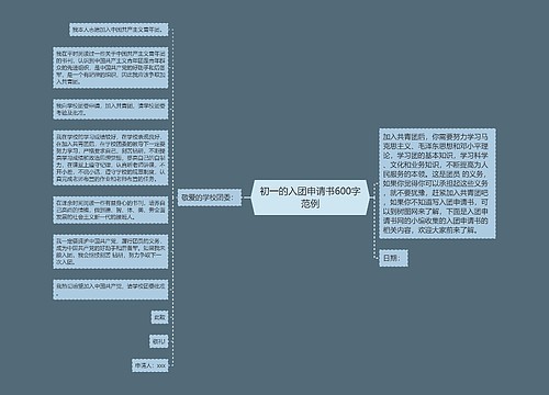 初一的入团申请书600字范例