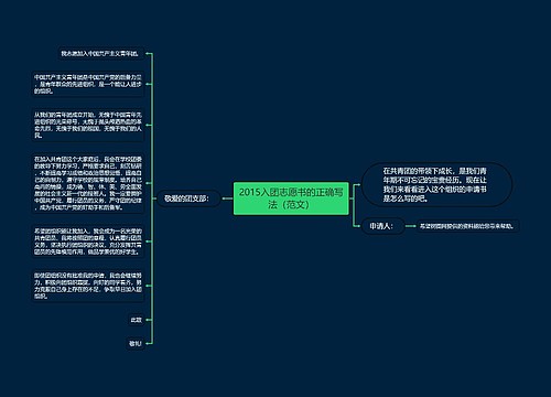 2015入团志愿书的正确写法（范文）