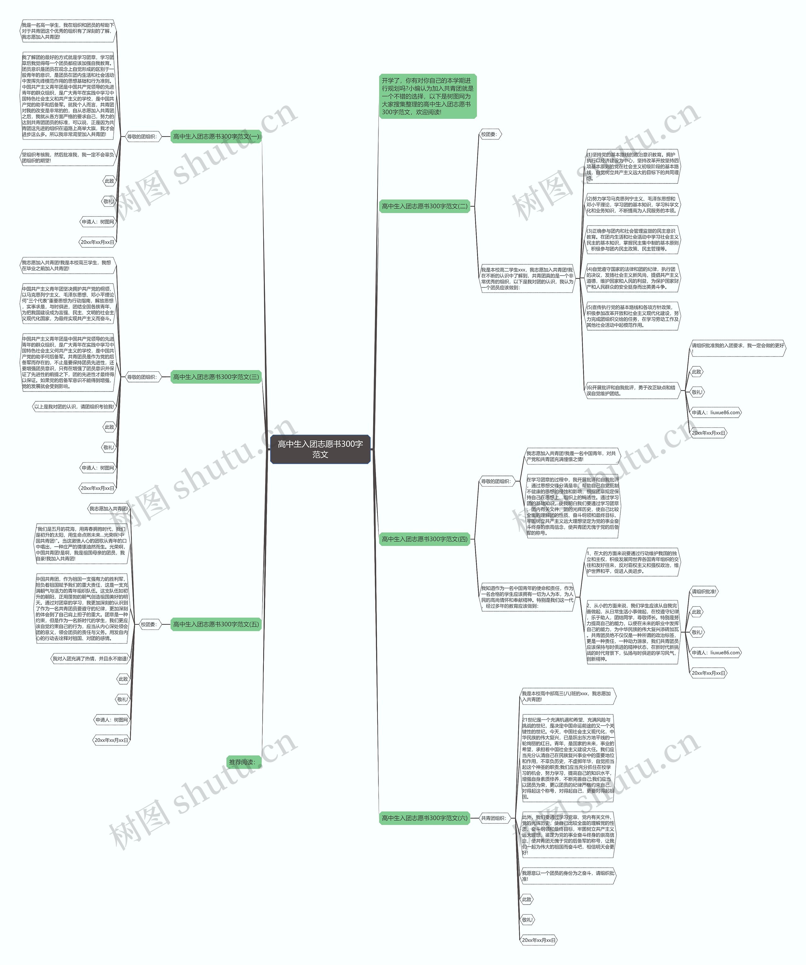 高中生入团志愿书300字范文思维导图