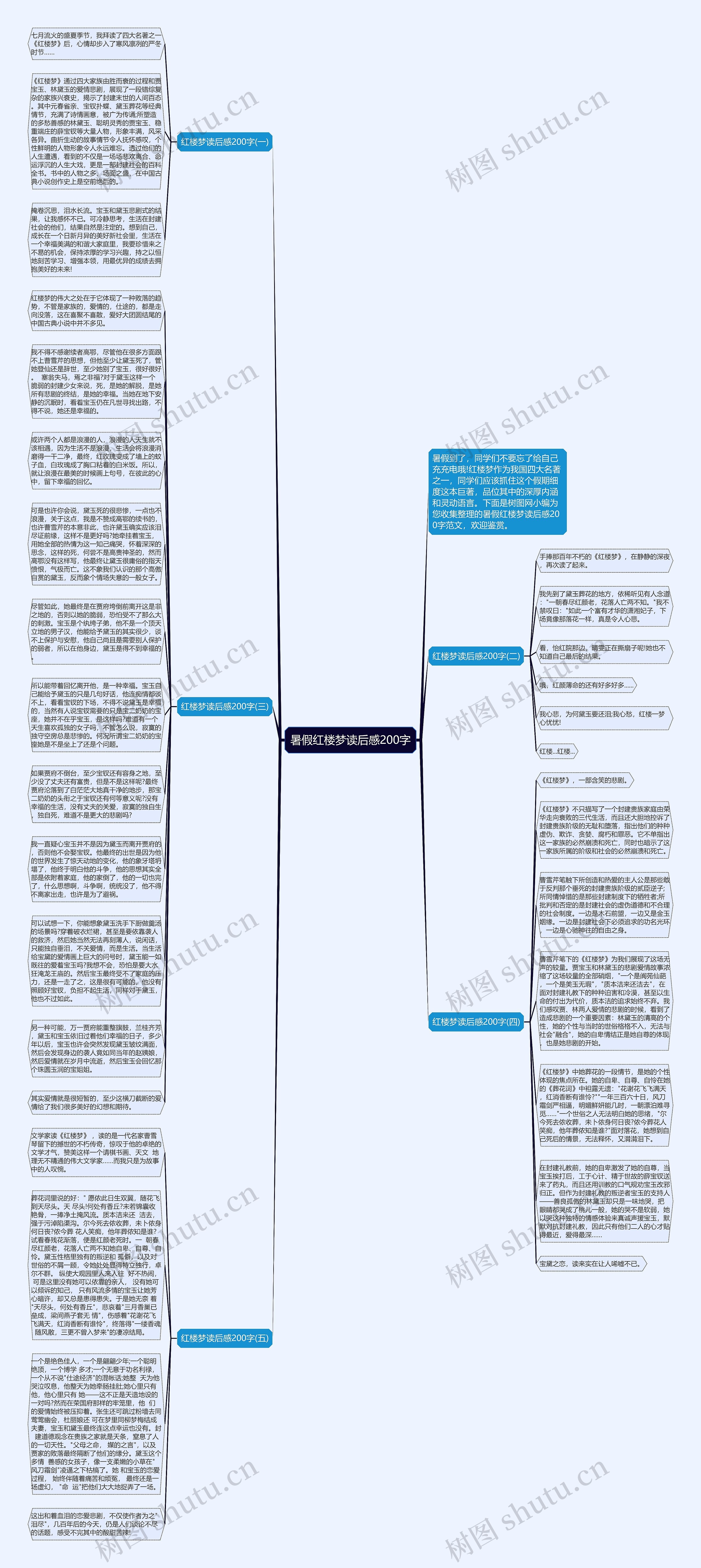 暑假红楼梦读后感200字思维导图