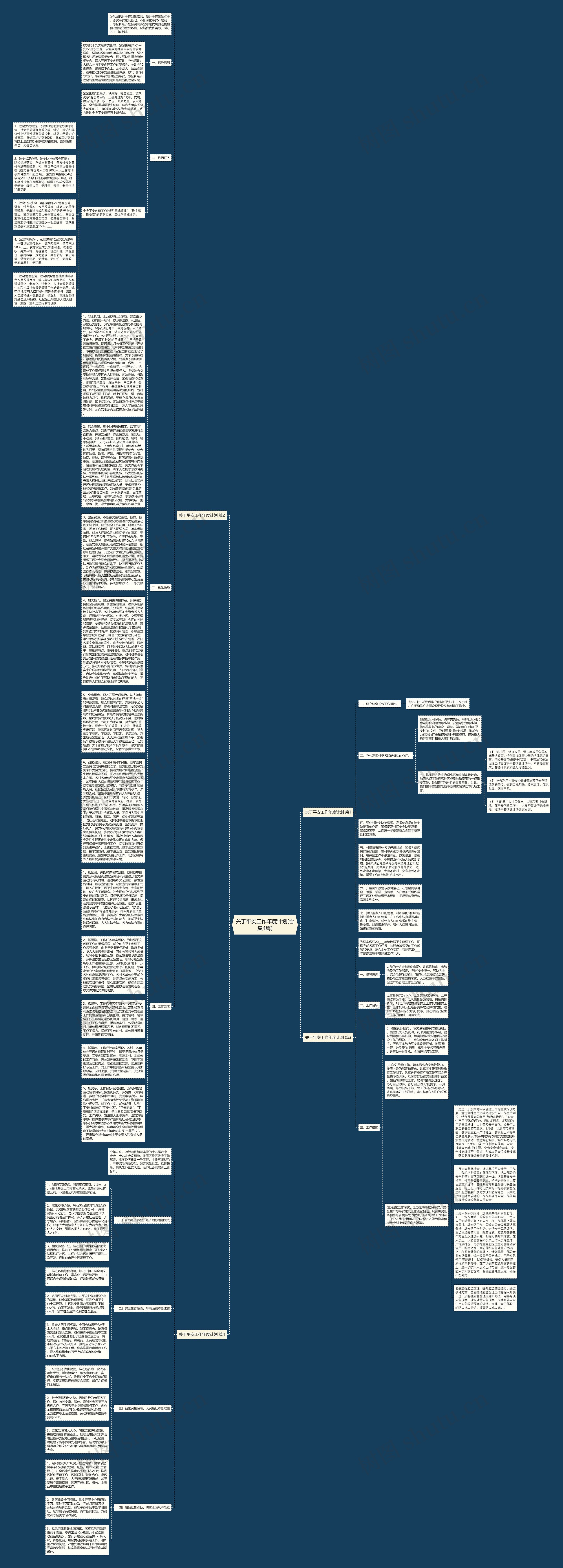 关于平安工作年度计划(合集4篇)思维导图