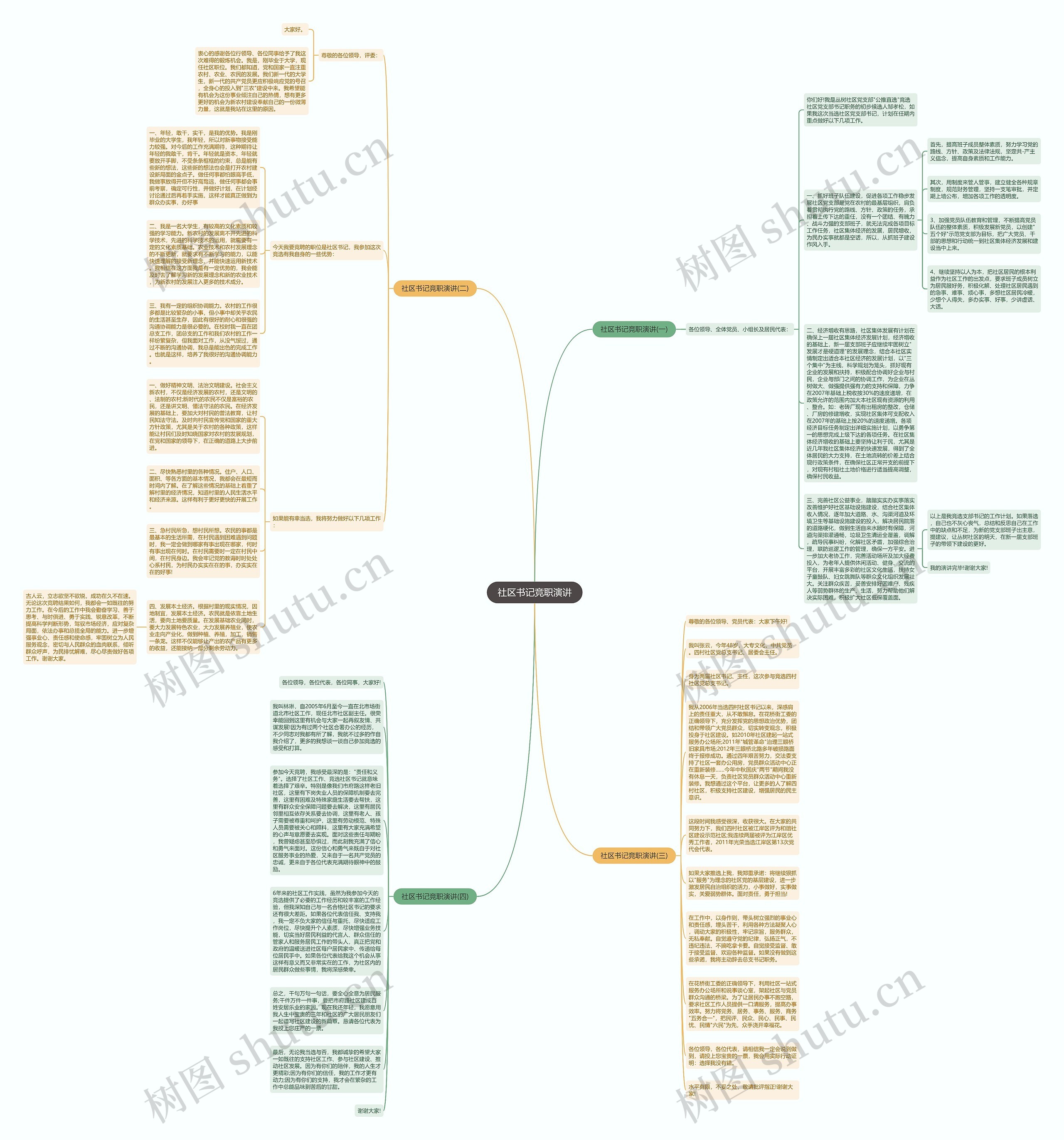 社区书记竞职演讲思维导图