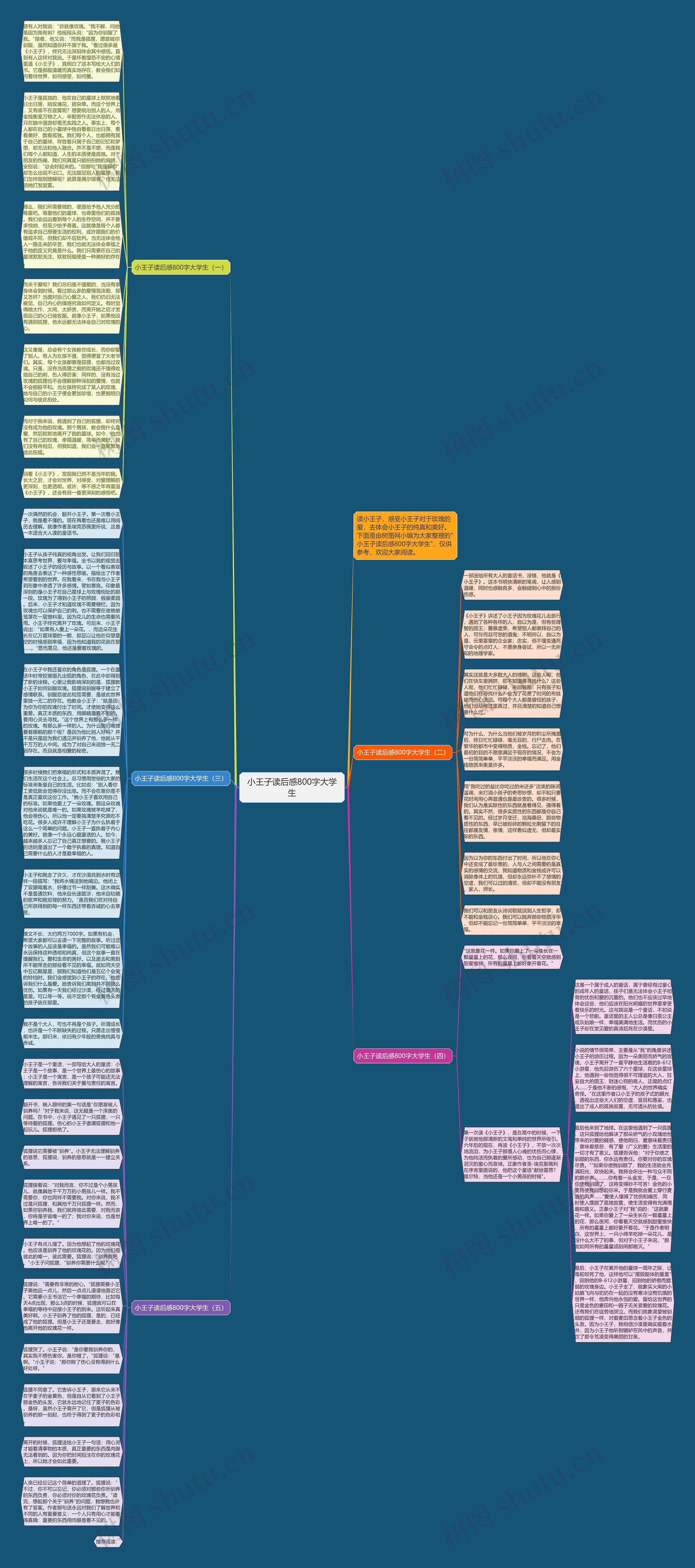 小王子读后感800字大学生思维导图