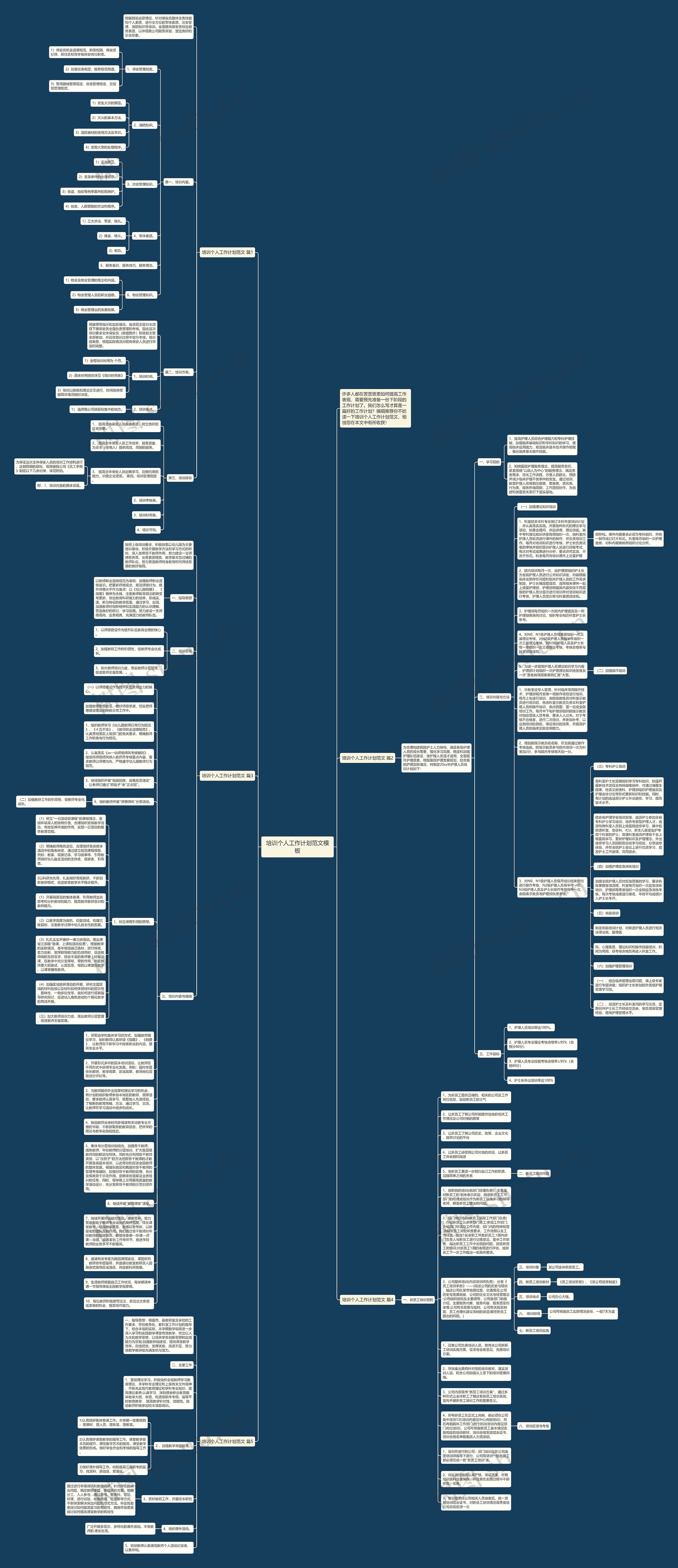 培训个人工作计划范文思维导图