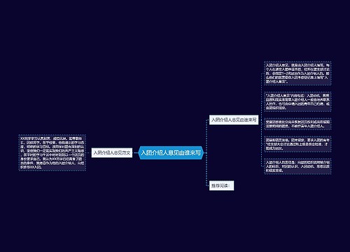 入团介绍人意见由谁来写思维导图