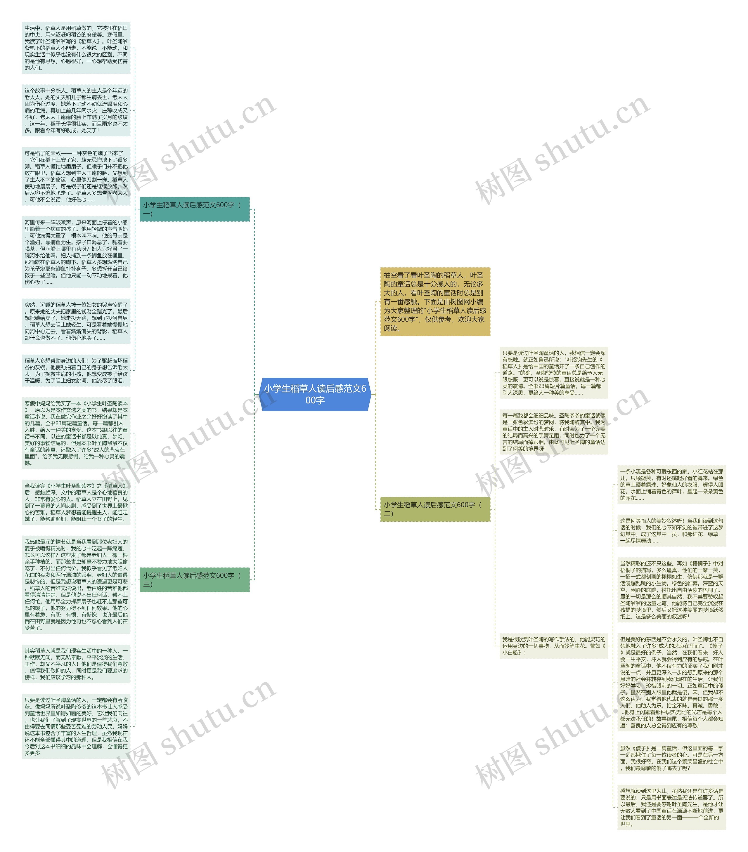 小学生稻草人读后感范文600字思维导图
