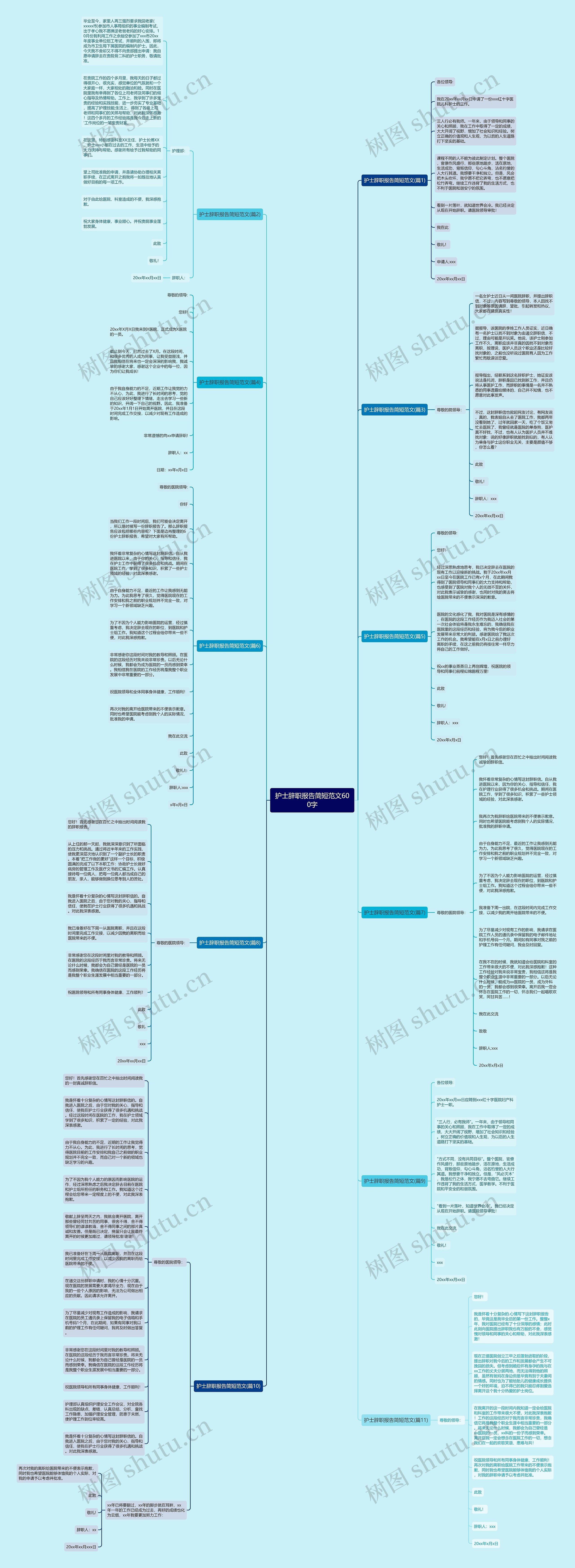 护士辞职报告简短范文600字思维导图